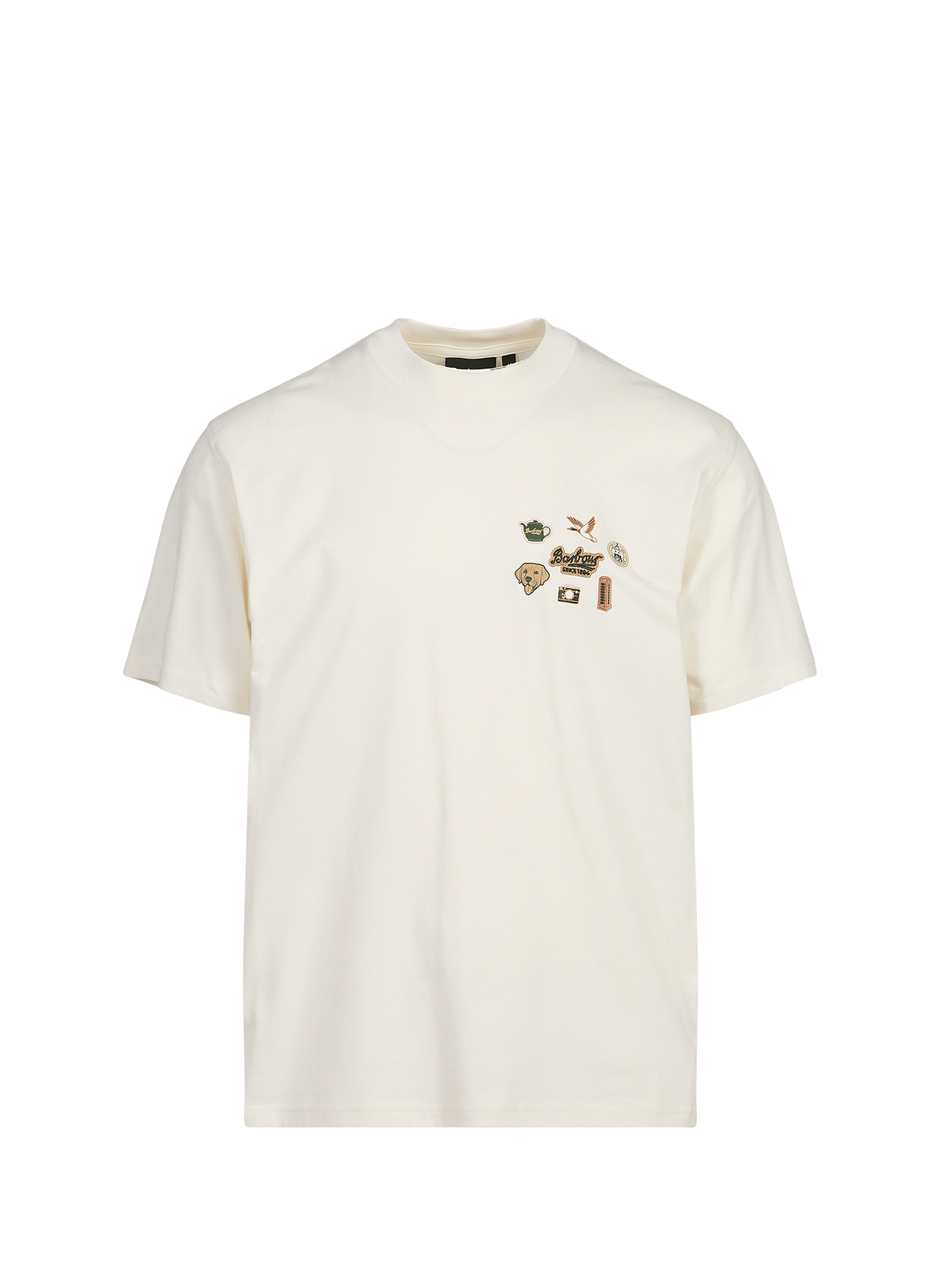 Straight cotton T-shirt with patch BARBOUR White