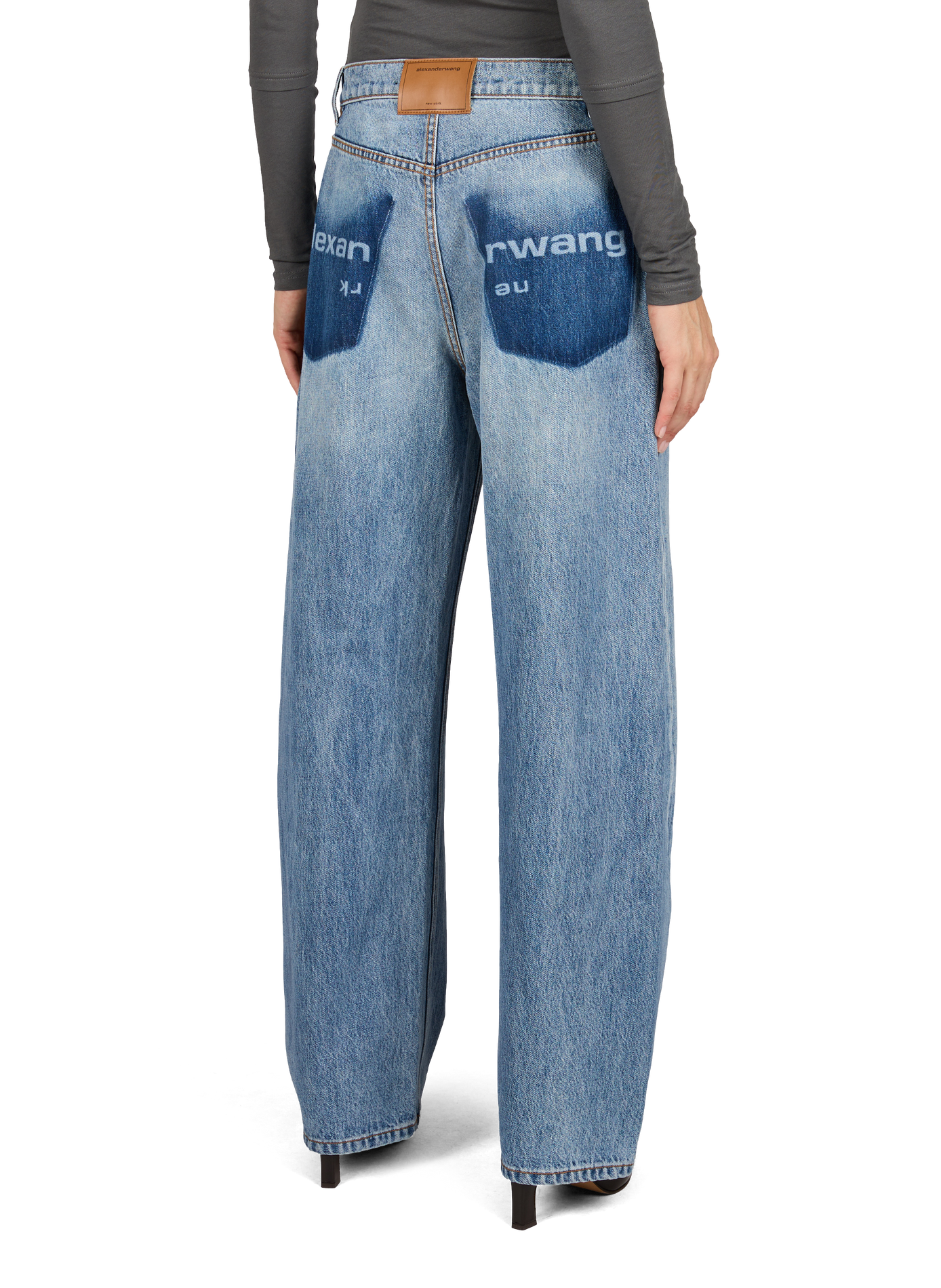 Rechte blauwe jeans van katoen ALEXANDER WANG Blauw
