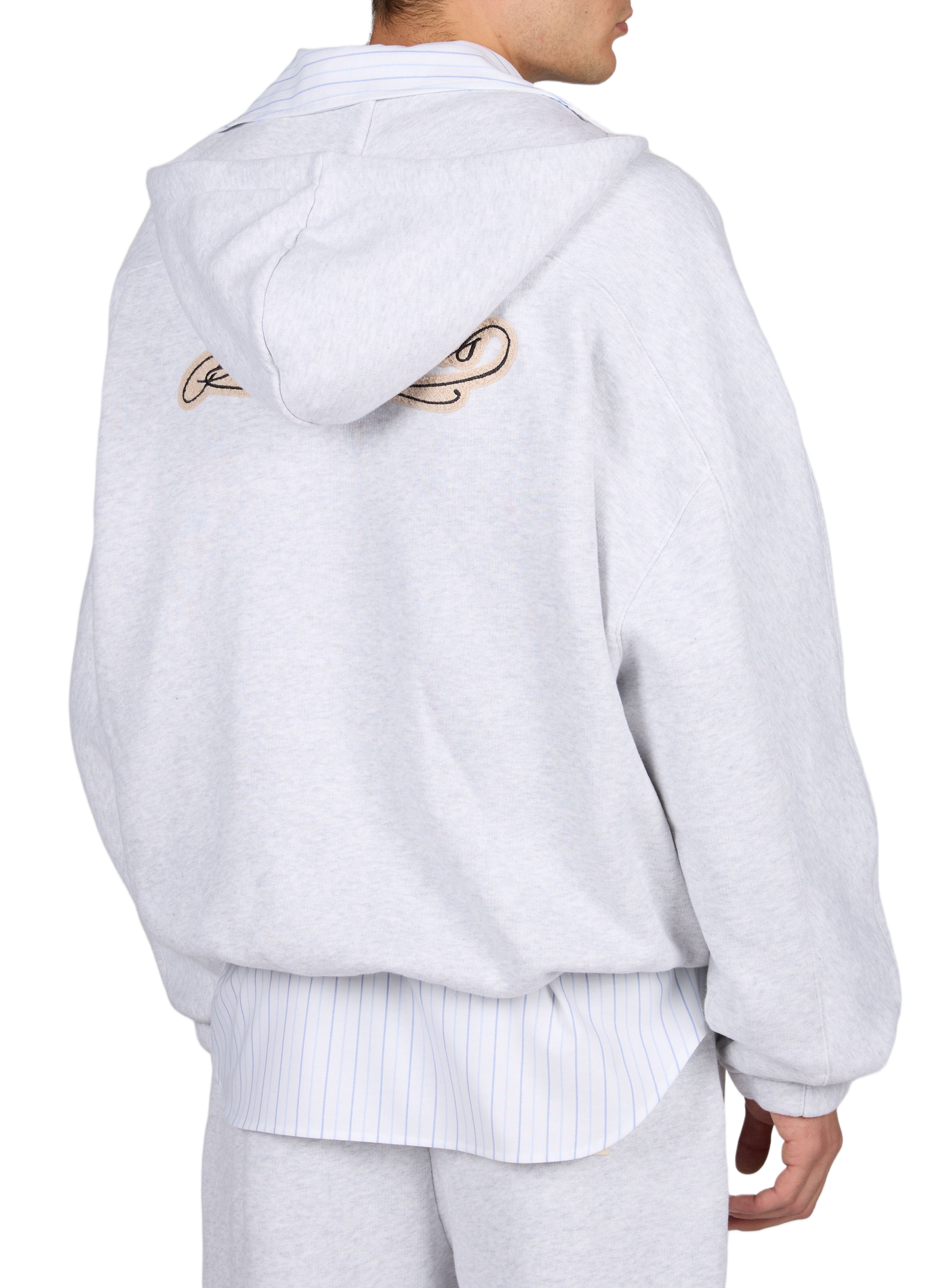 Ruime katoenen sweater met rits Torneo JACQUEMUS Grijs