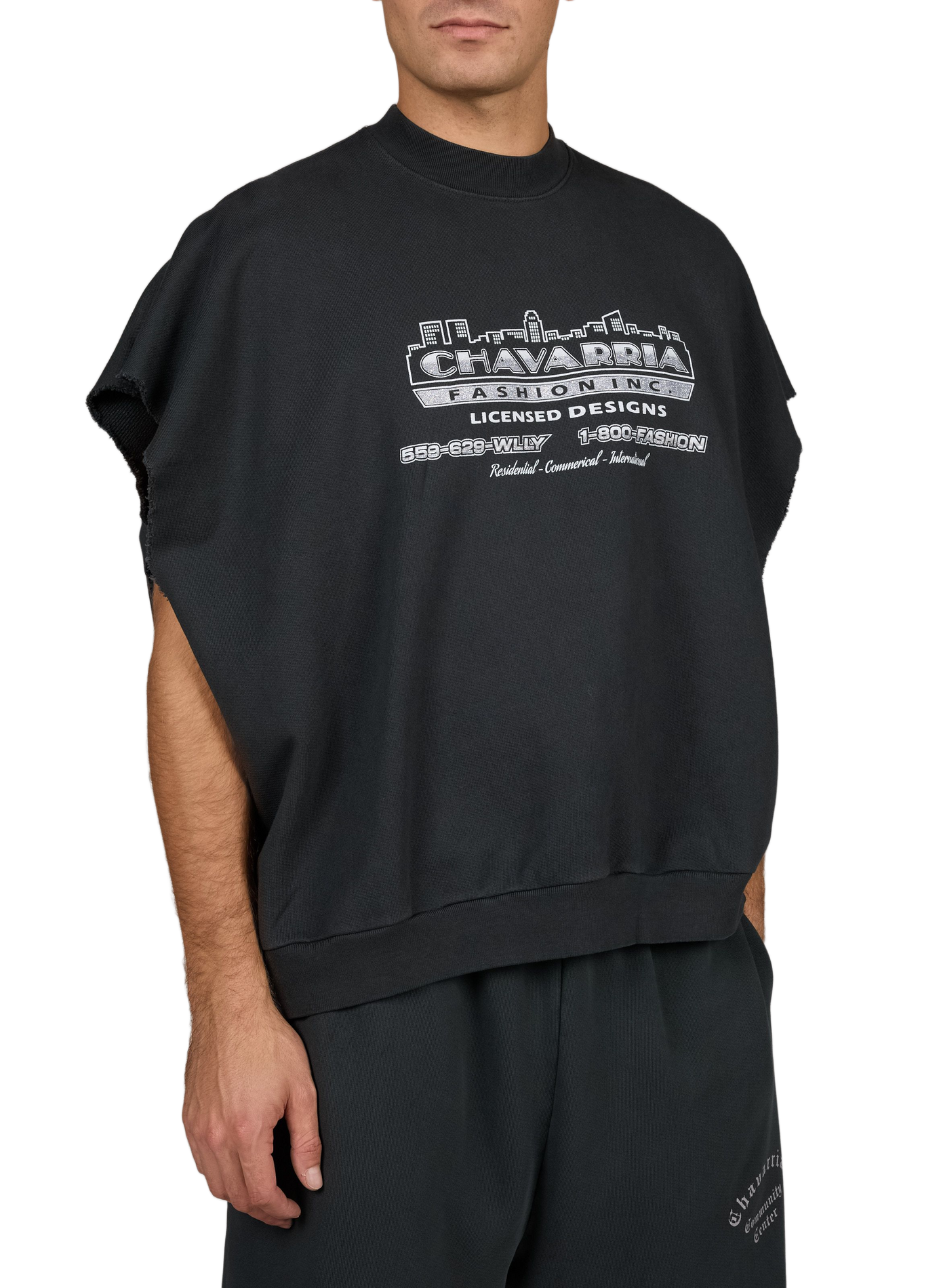 Loose-Fitting Sleeveless Cotton Crew-Neck Sweatshirt WILLY CHAVARRIA Grey