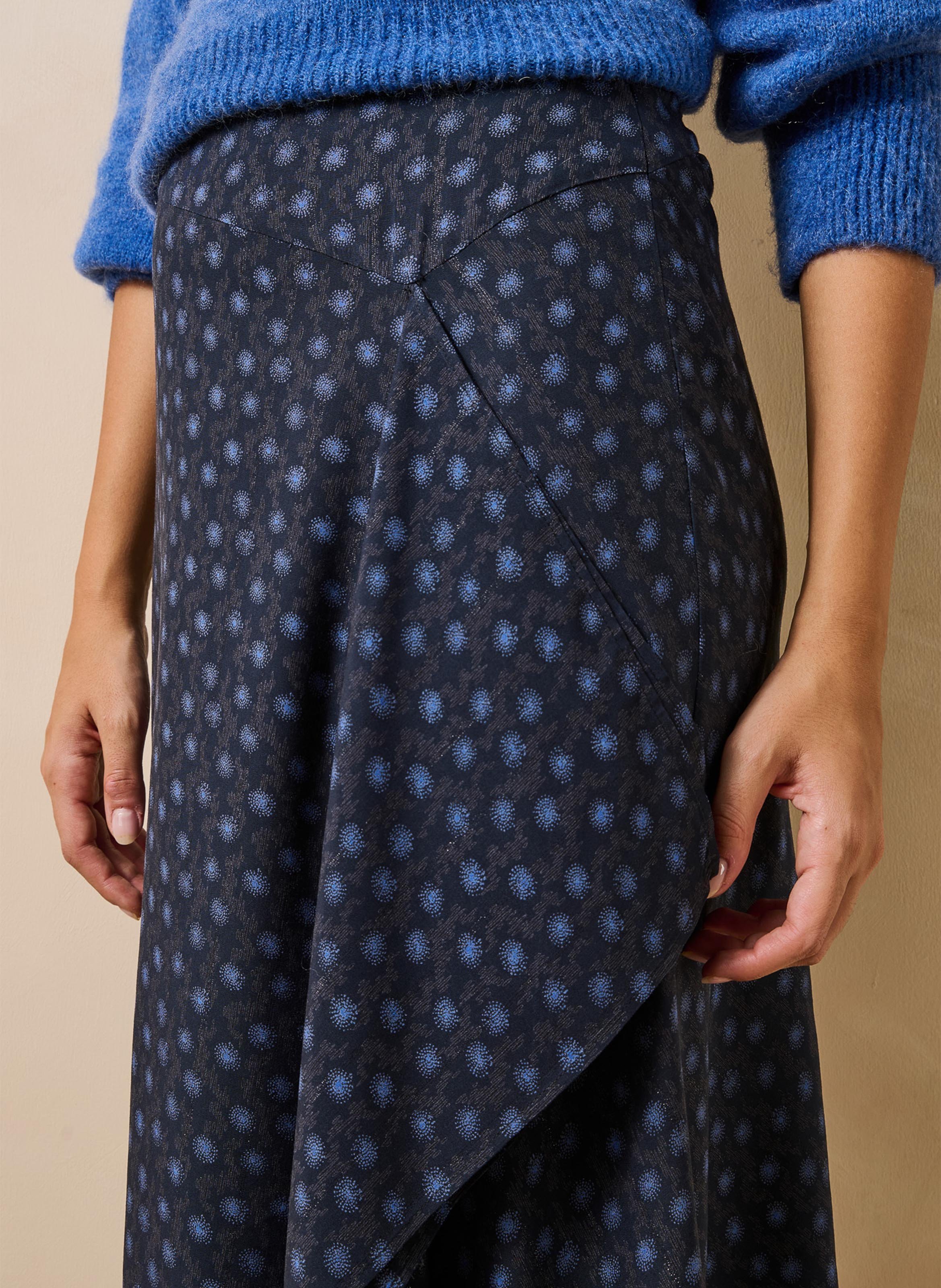 A-lijn midi-rok met grafische print LA FEE MARABOUTEE Blauw