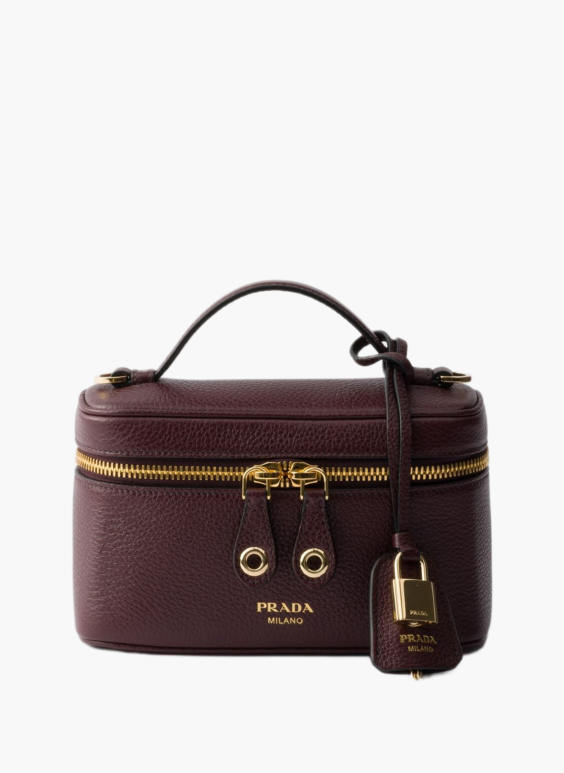 Mini sac en cuir PRADA Rouge