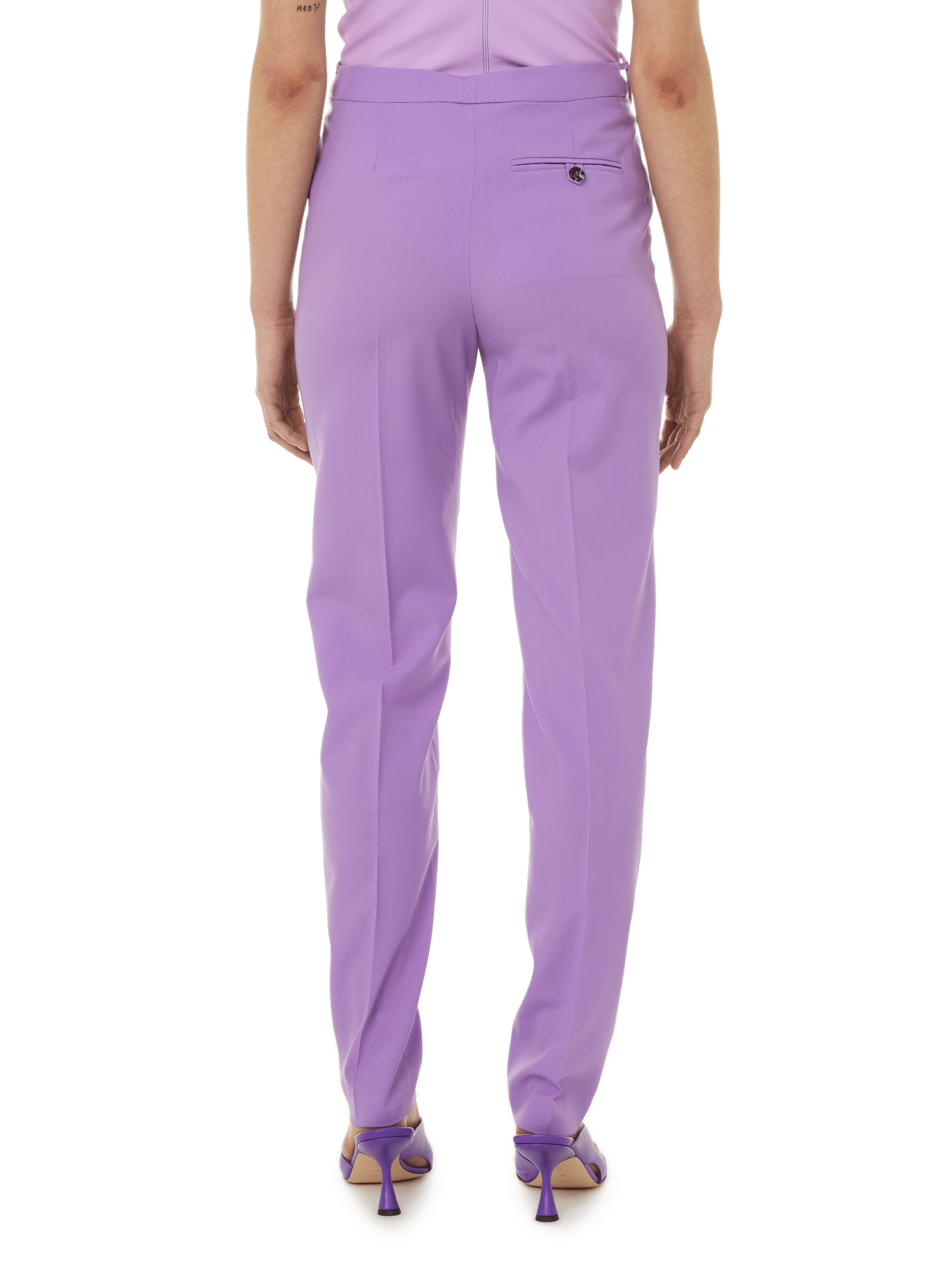 Pantalon slim en laine vierge NENSI DOJAKA Violet