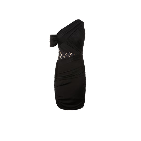 Robe drapée avec détail logo