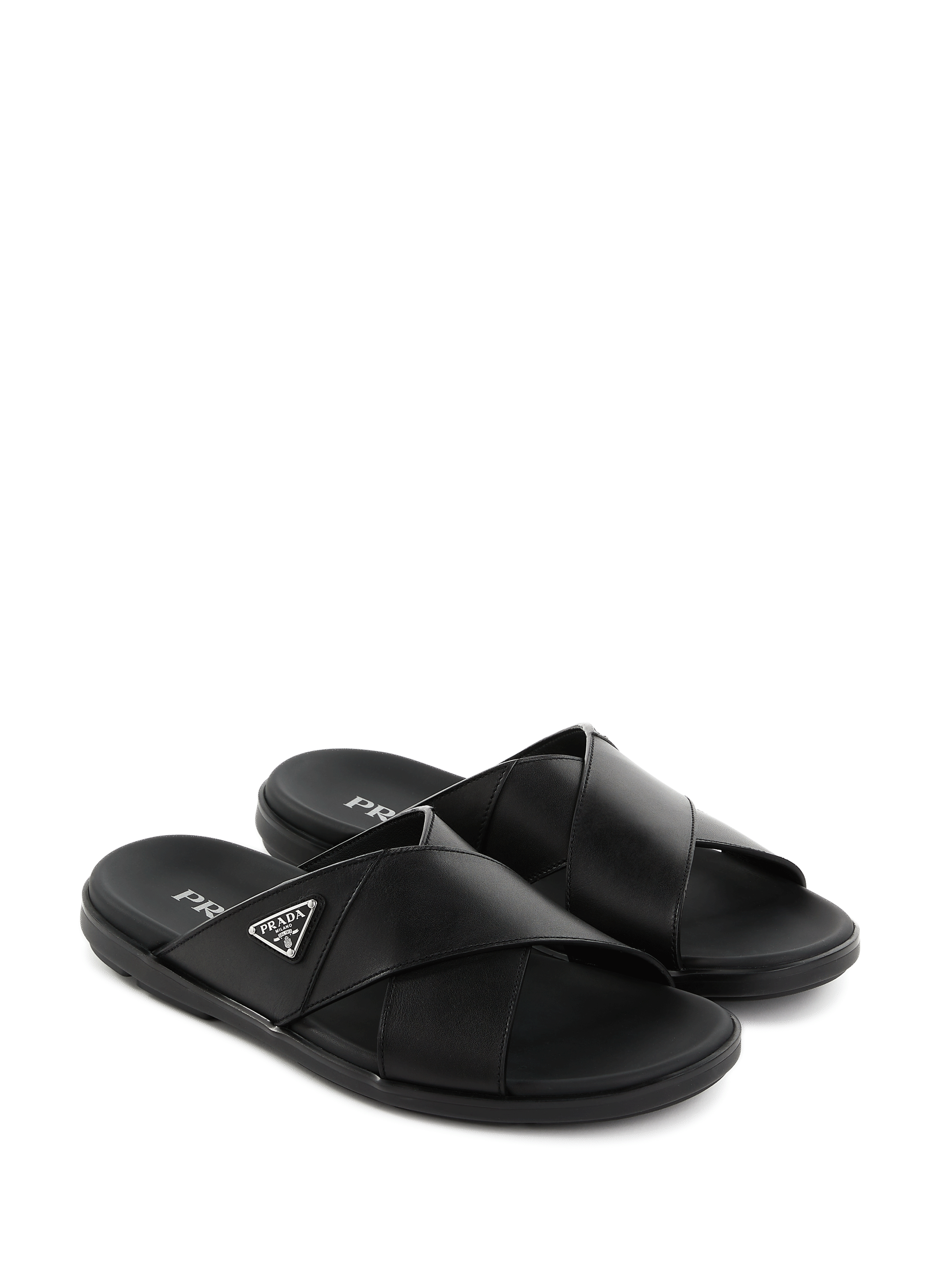 Leather sandals  PRADA Black