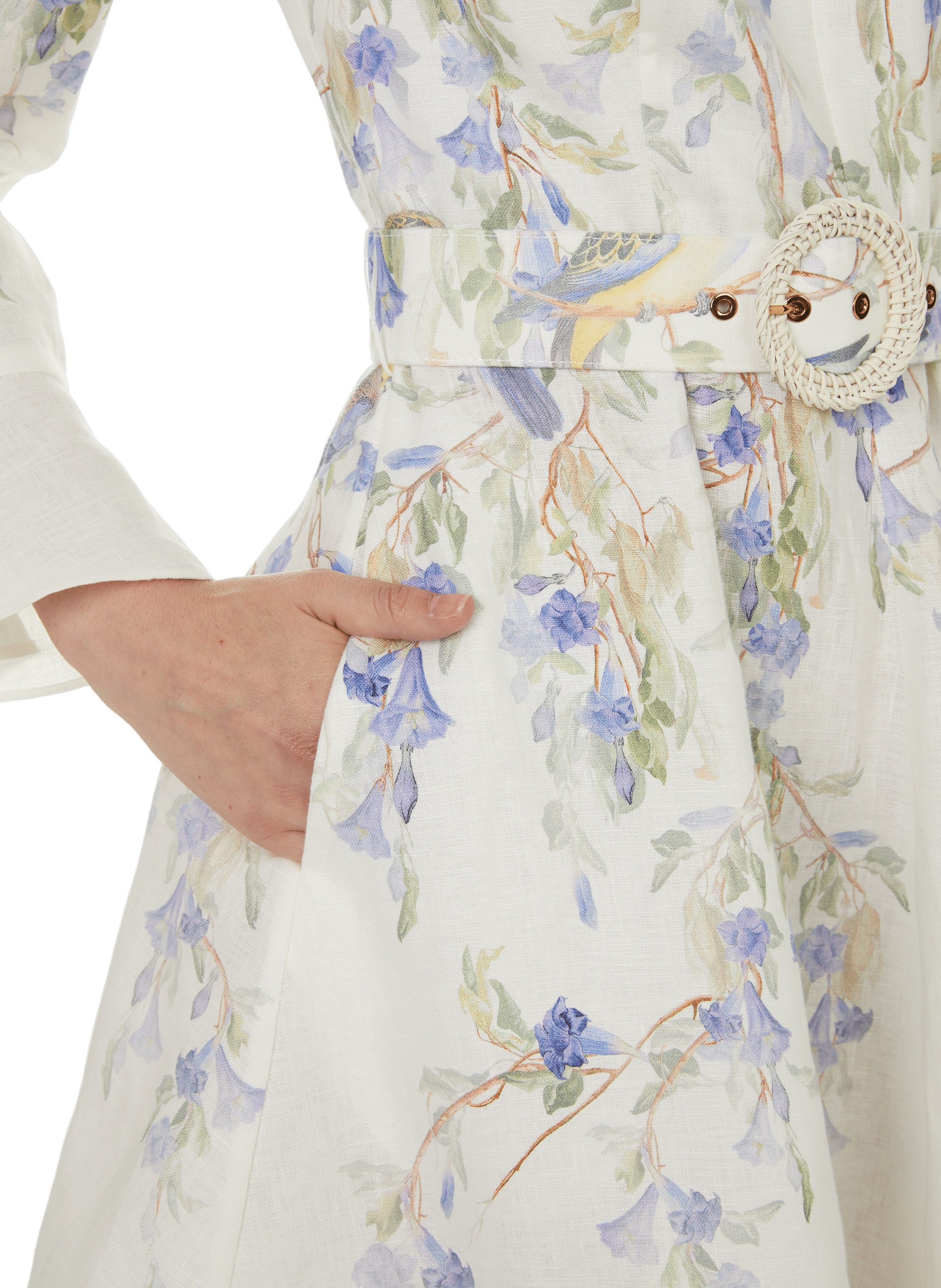 Robe courte Natura en lin ZIMMERMANN Multicolore