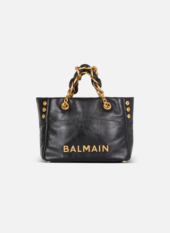 Sac cabas 1945 soft en cuir froissé Noir by BALMAIN BALMAIN Sac cabas 1945 soft en cuir froissé Noir
