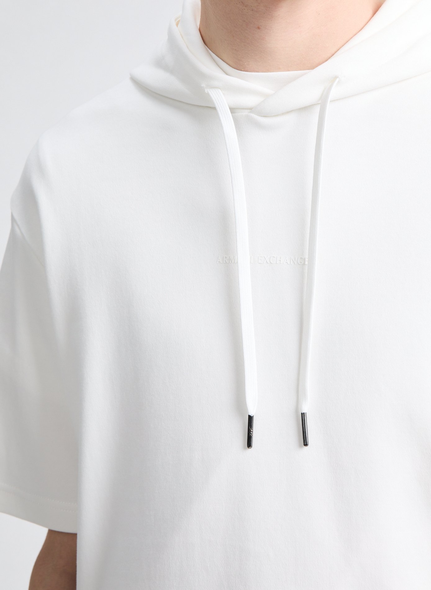 Kurzarm-Sweatshirt aus Baumwolle ARMANI EXCHANGE Weiss