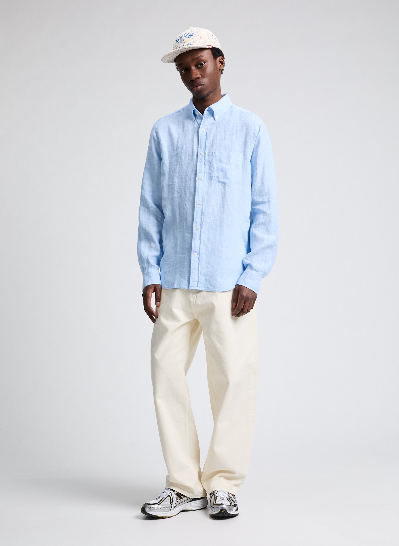 Chemise en lin  Bleu