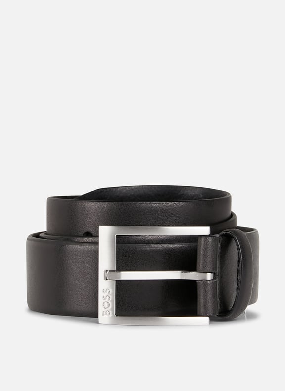 Ceinture ajustable à boucle en cuir Noir by BOSS BOSS Ceinture ajustable à boucle en cuir Noir