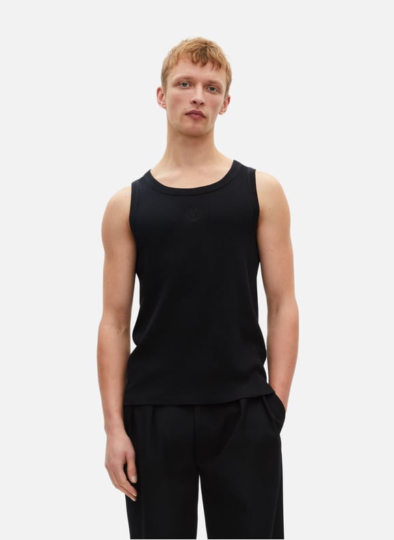Débardeur avec broderie blason Noir by THE KOOPLES THE KOOPLES Débardeur avec broderie blason Noir