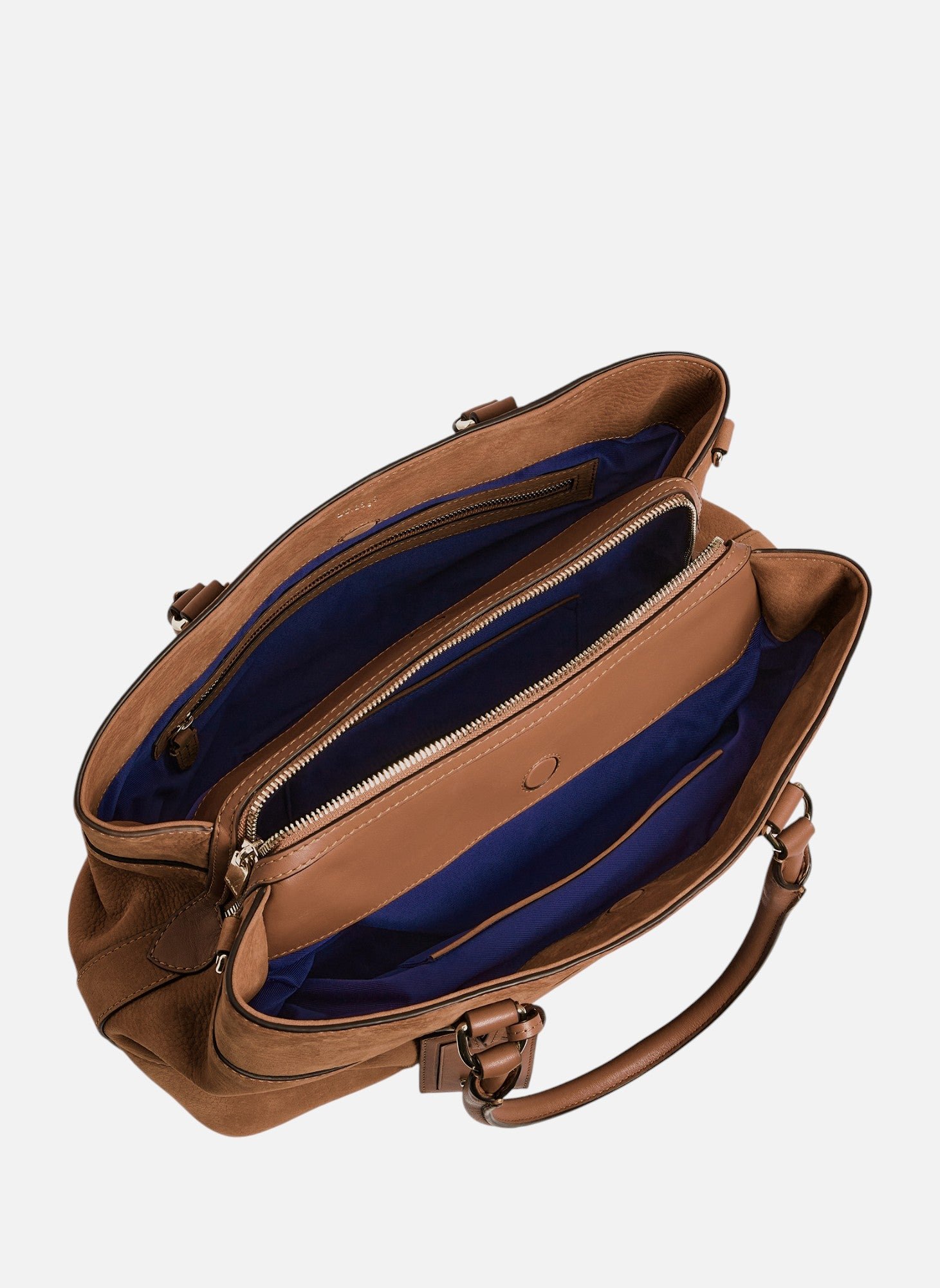 Grand sac à main romy en cuir nubuck grainé LE TANNEUR Marron