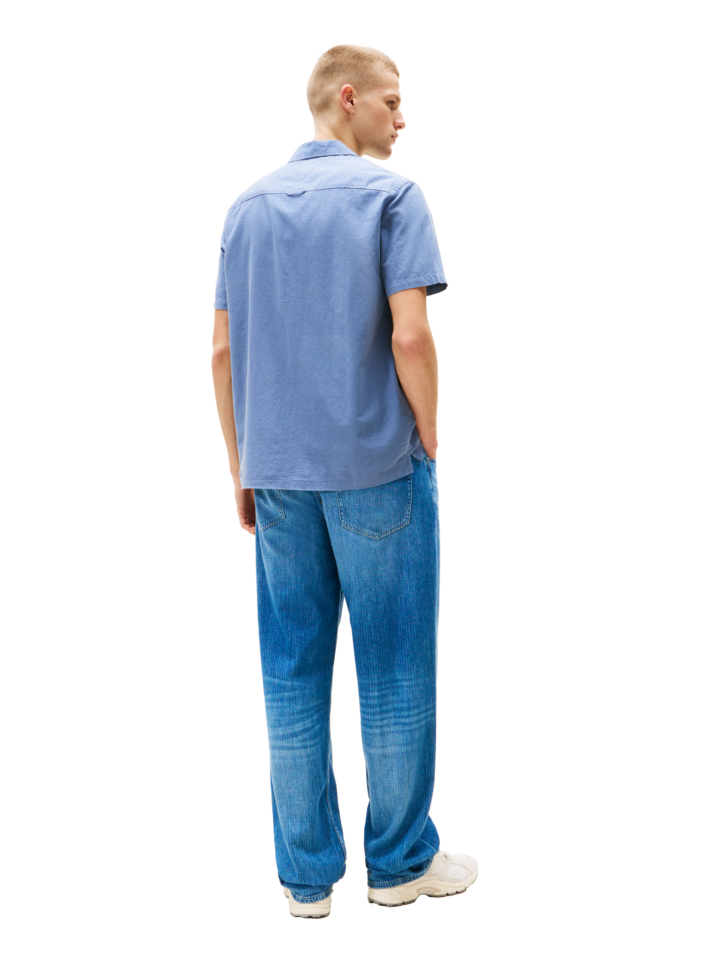 Cotton and linen shirt TOMMY HILFIGER Blue