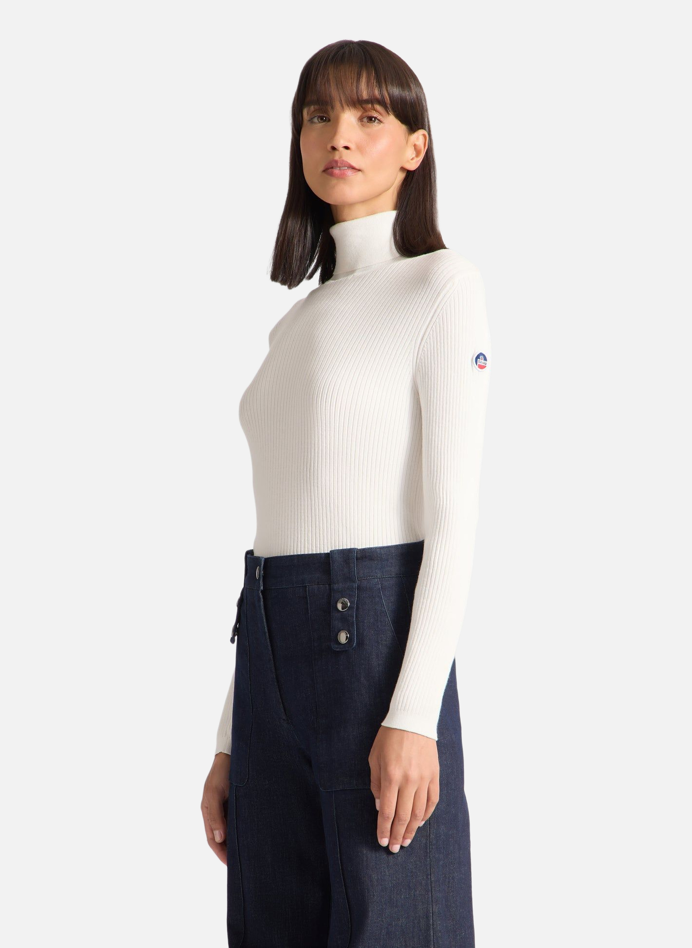 Pull ancelle col roulé coupe regular FUSALP Blanc