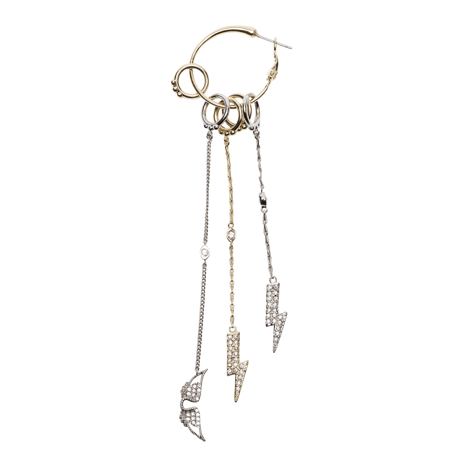 Mono boucle d'oreilles pendantes rock ZADIG&VOLTAIRE Jaune