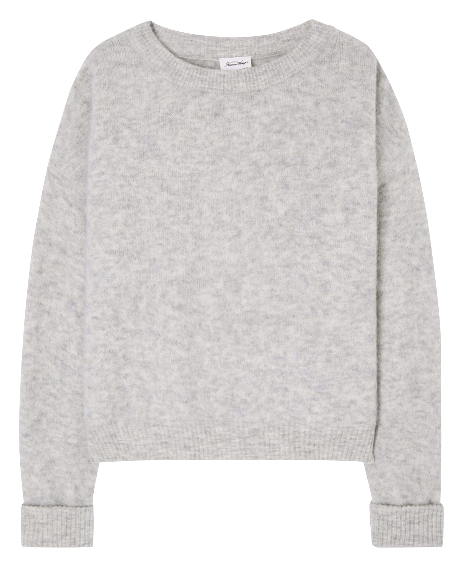 Pull ample col rond en laine mélangée vitow  Gris clair chine