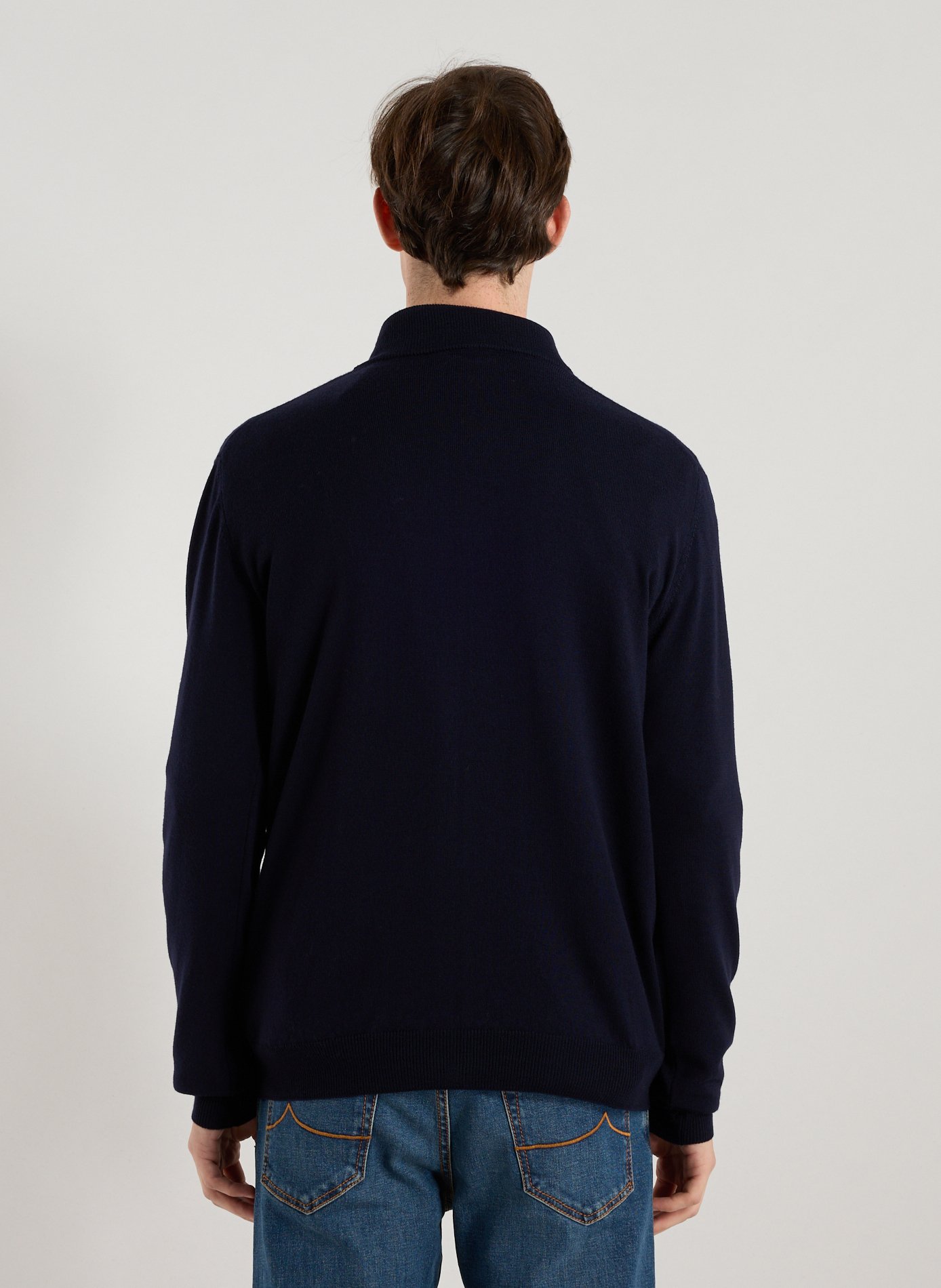 Merino wool cardigan FACONNABLE Blue