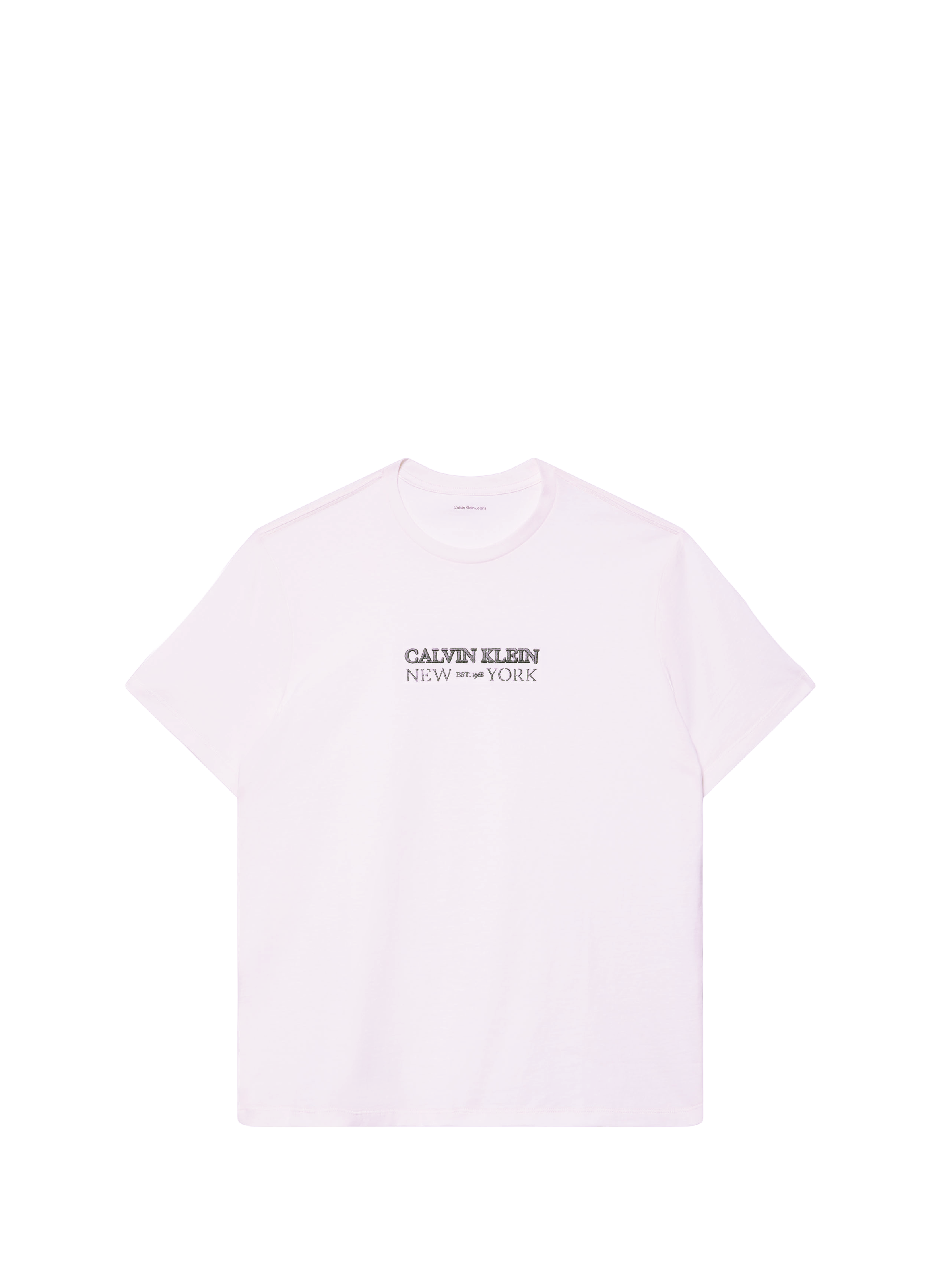 Short-sleeved cotton T-shirt with logo CALVIN KLEIN Beige