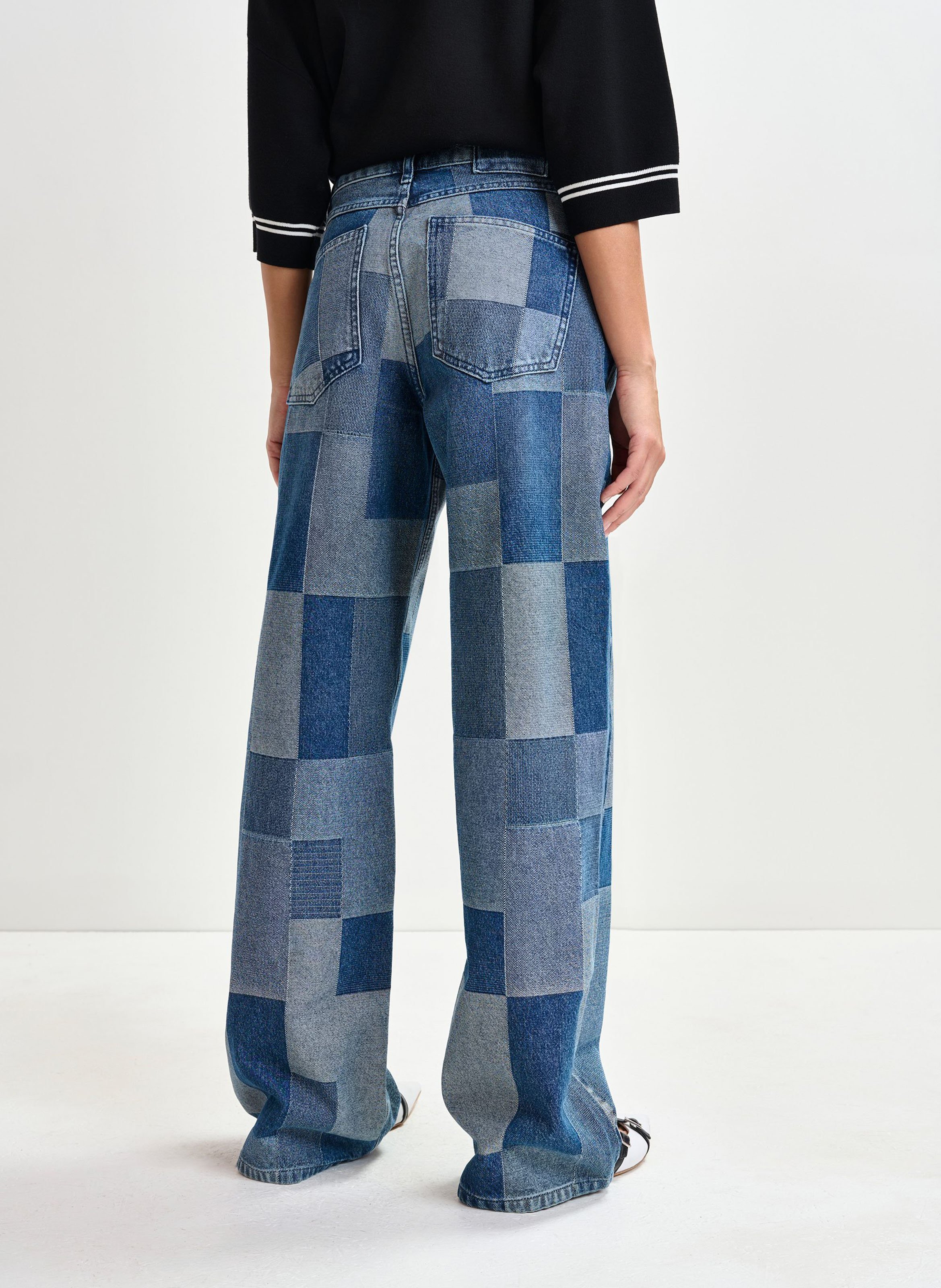 Jean large patchwork en coton Ijeans ESSENTIEL ANTWERP Bleu
