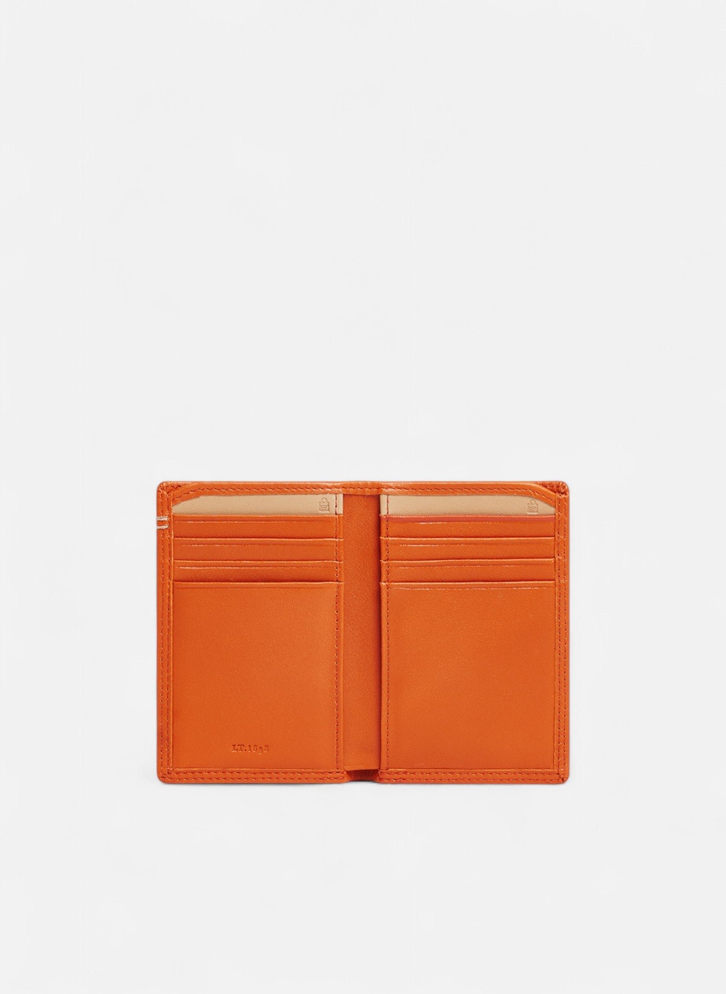 Porte cartes vertical Martin en cuir lisse LE TANNEUR Orange