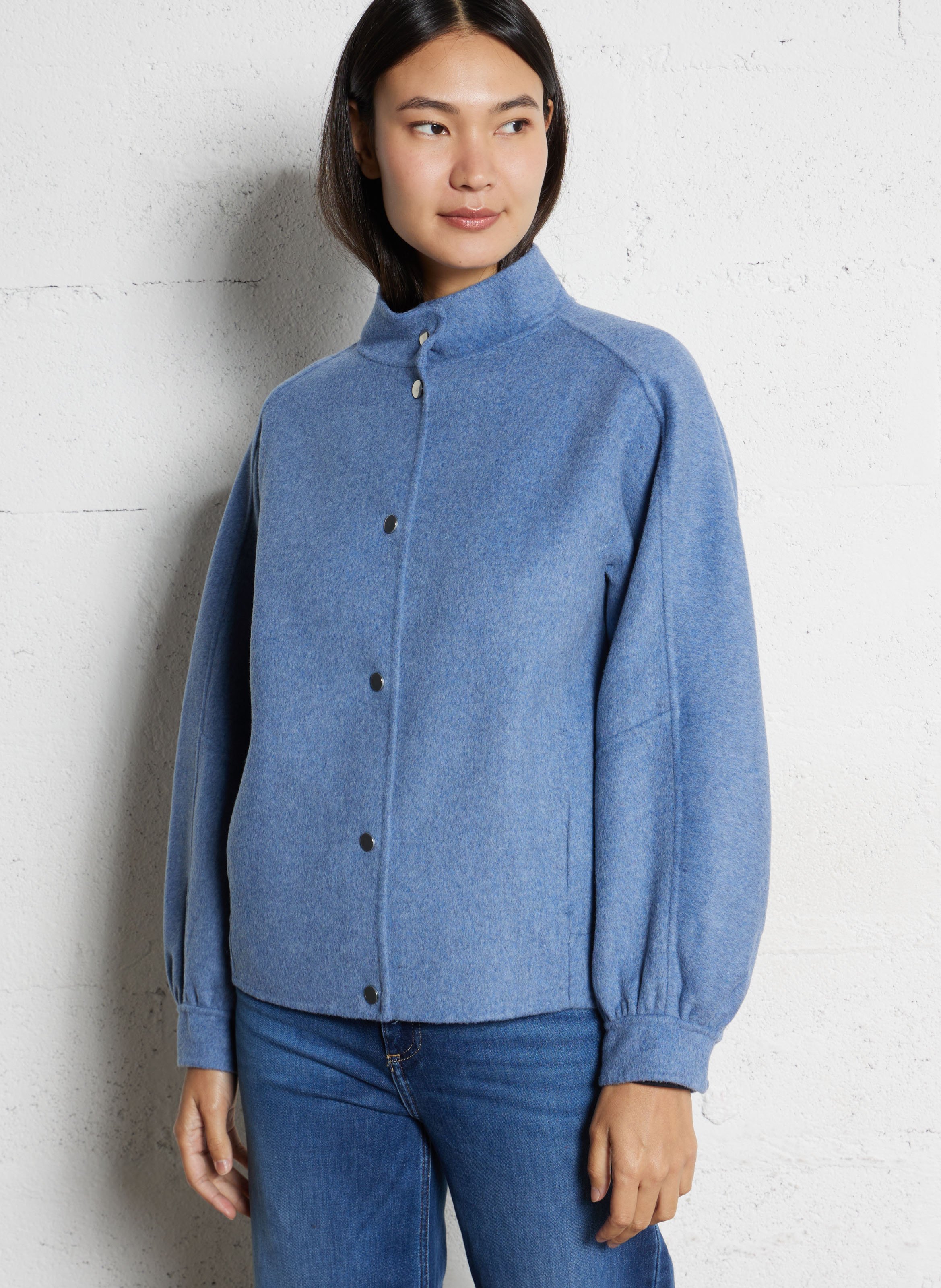 Manteau droit uni en laine mélangée arthur MAISON 123 Bleu