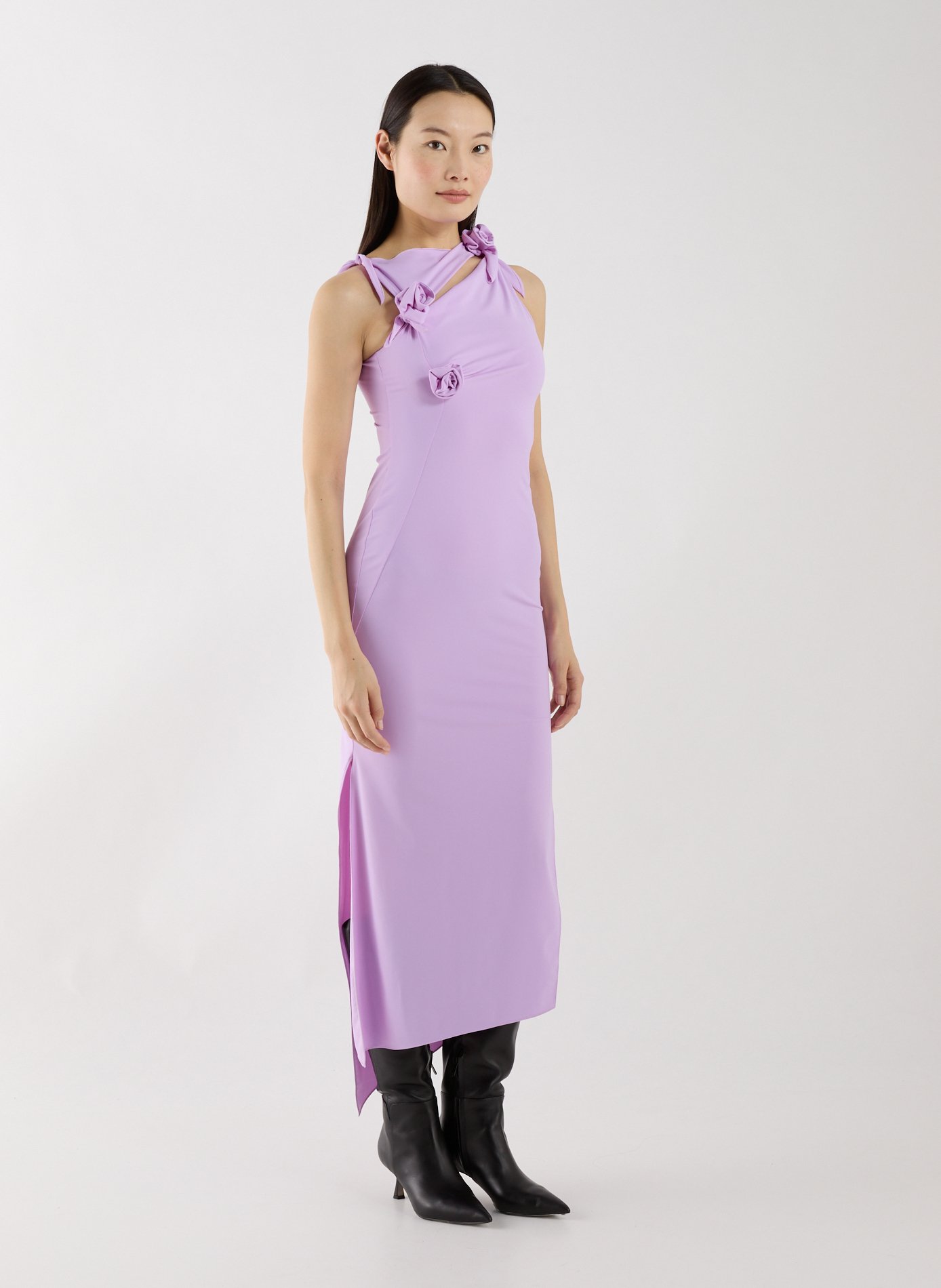 Flower Midi Dress with Flowers COPERNI Purple