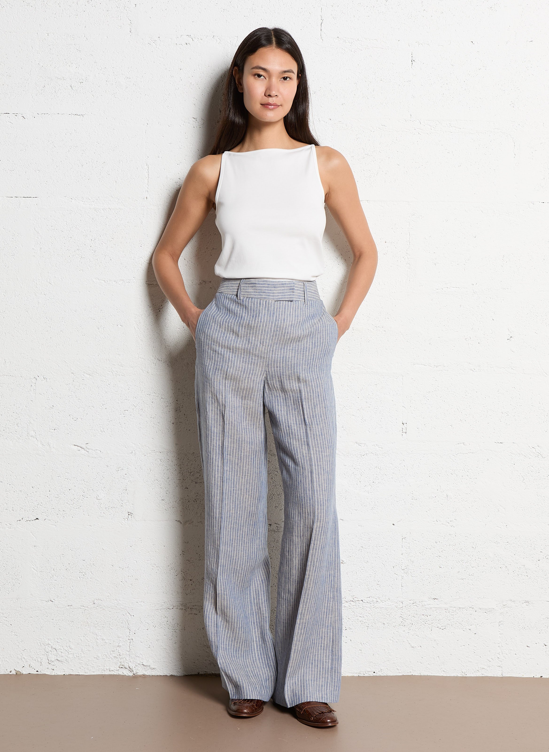 Top droit en coton achille MAISON 123 Blanc