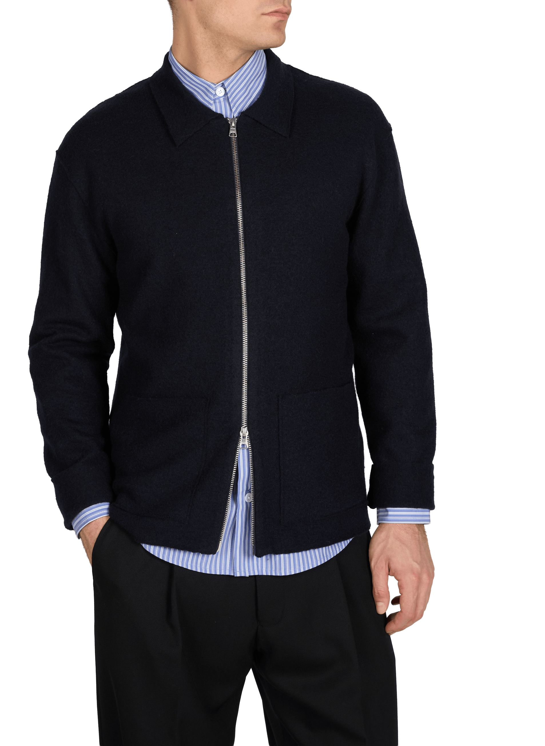 Gilet Jonas en laine mérinos NN.07 Bleu