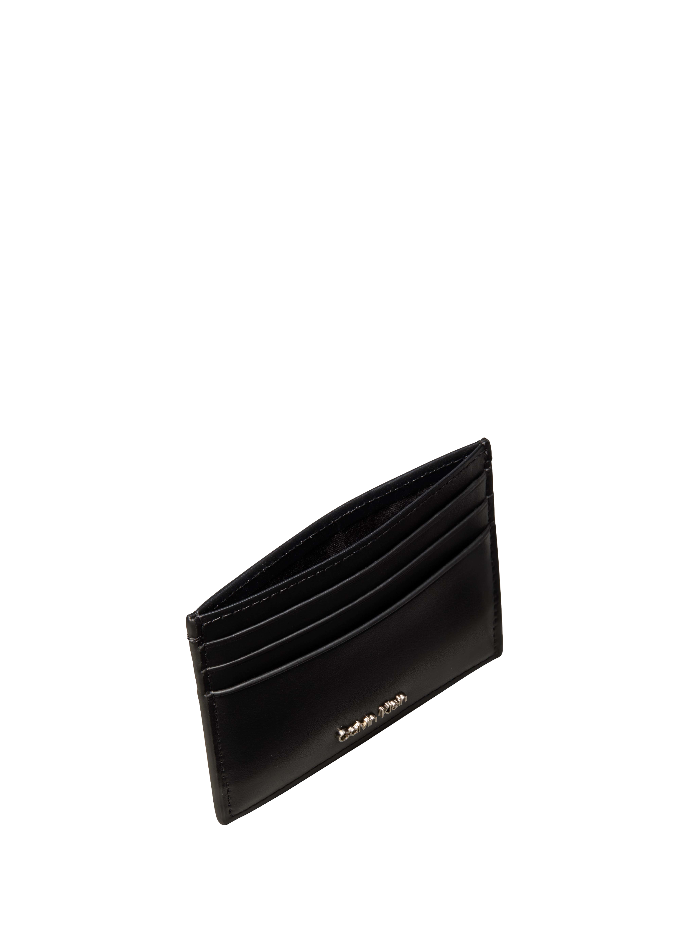 Calfskin leather card holder CALVIN KLEIN Black