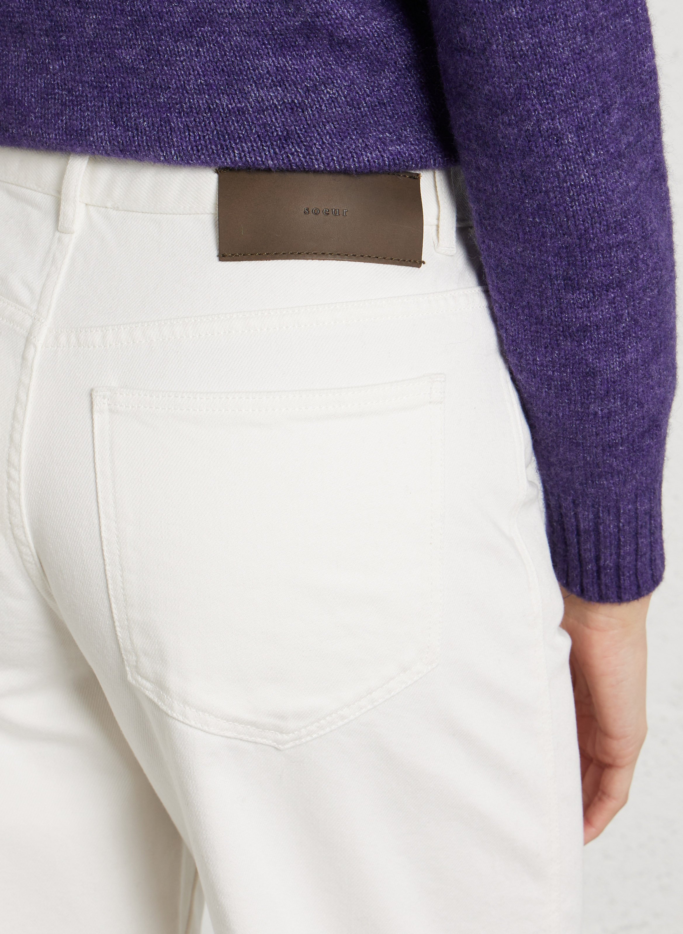 Jean ballon taille haute uni Eliott SOEUR Blanc