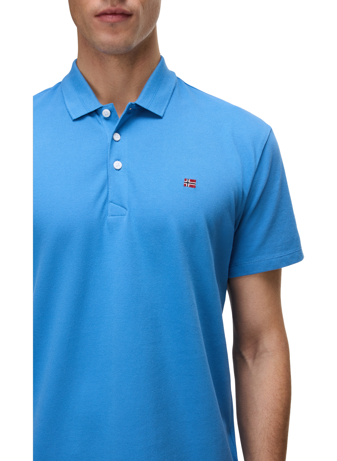 Straight cotton polo shirt Blue