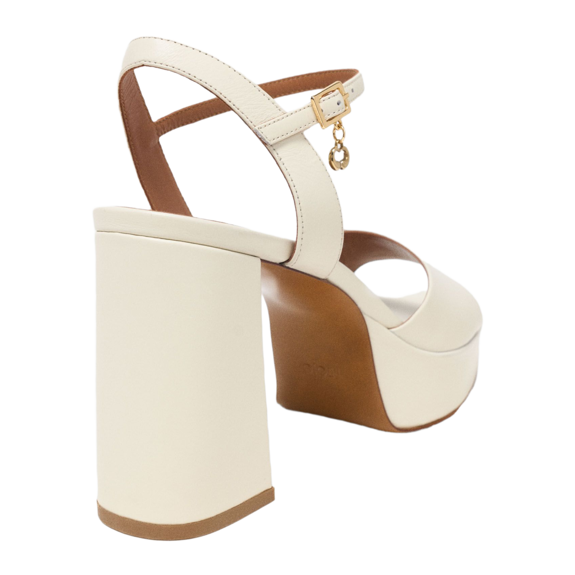 Sandales à talon en cuir MAJE Beige