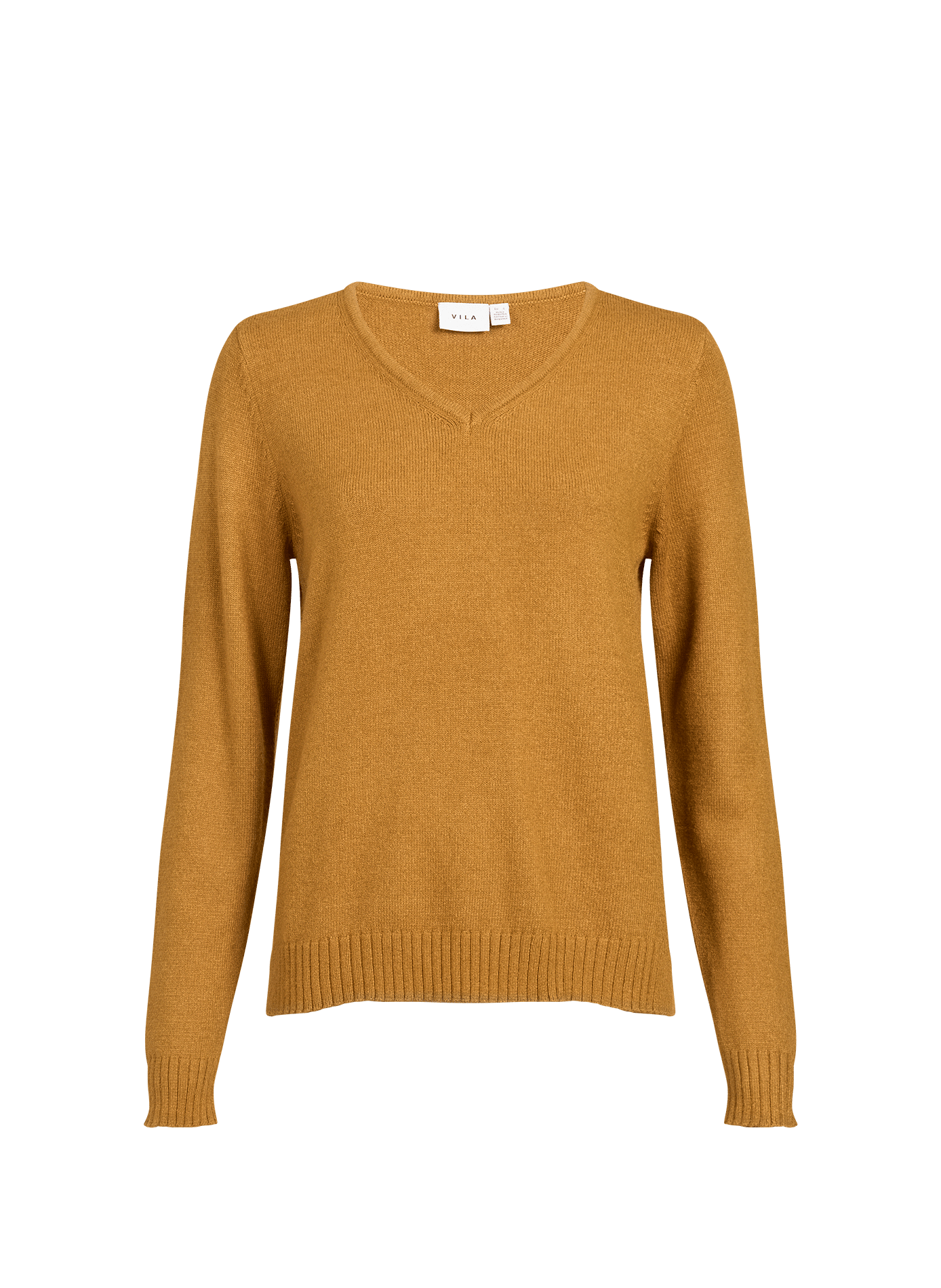 Pull à col V VILA Marron