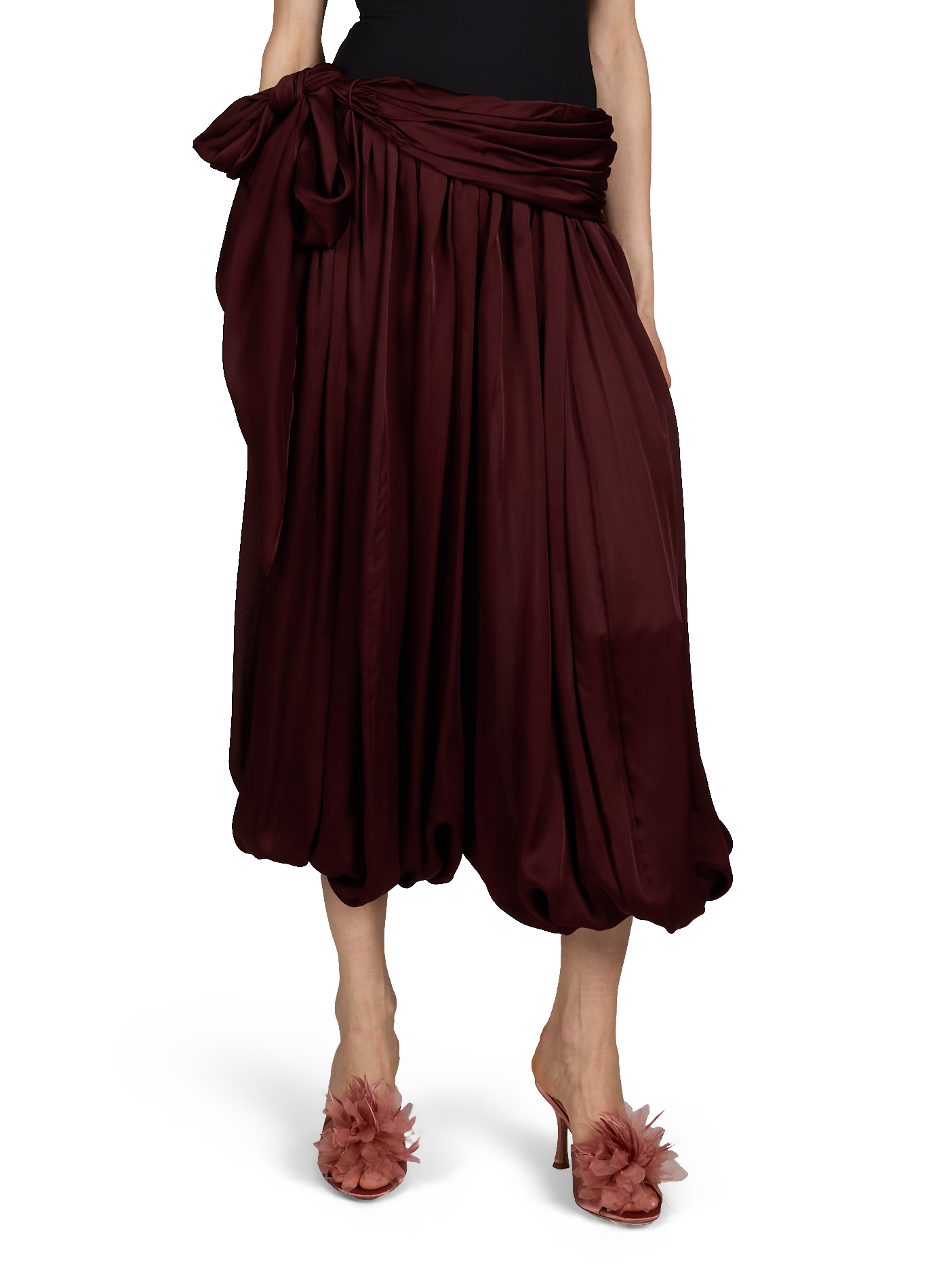 Pantalon drapé Luna en soie ZIMMERMANN Rouge