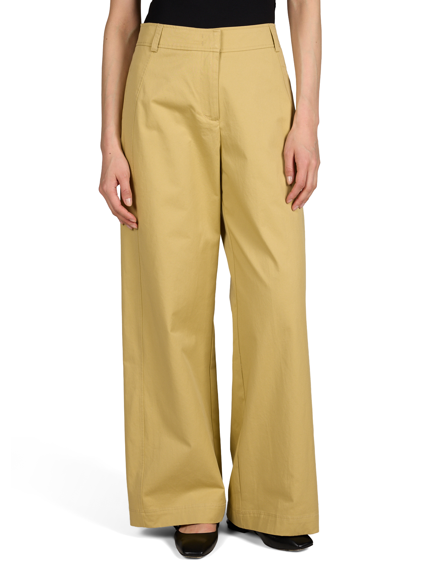 Pantalon barrel à taille mi-haute en coton ROUGE EDIT Jaune
