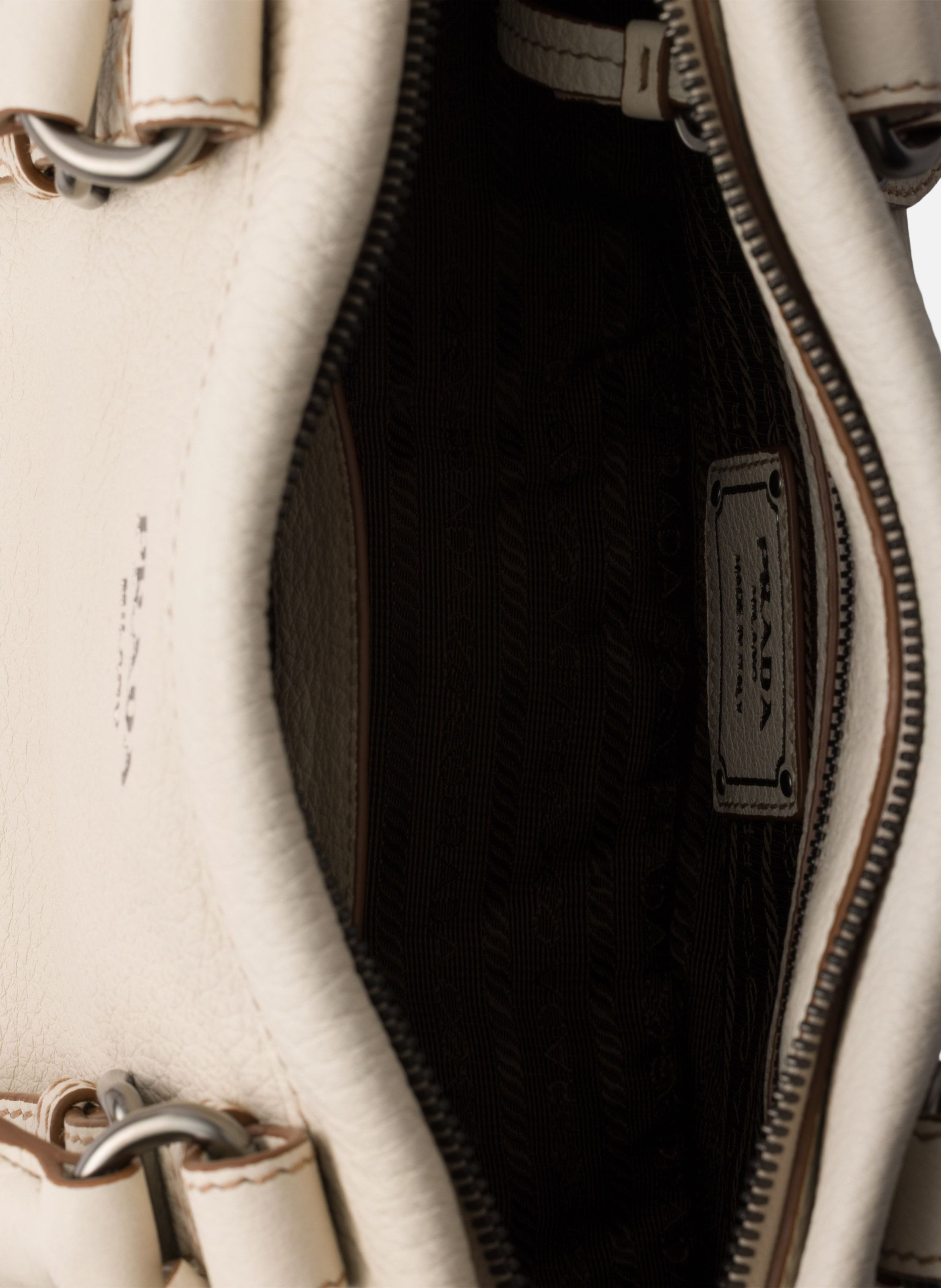 Grand cabas en cuir PRADA Beige