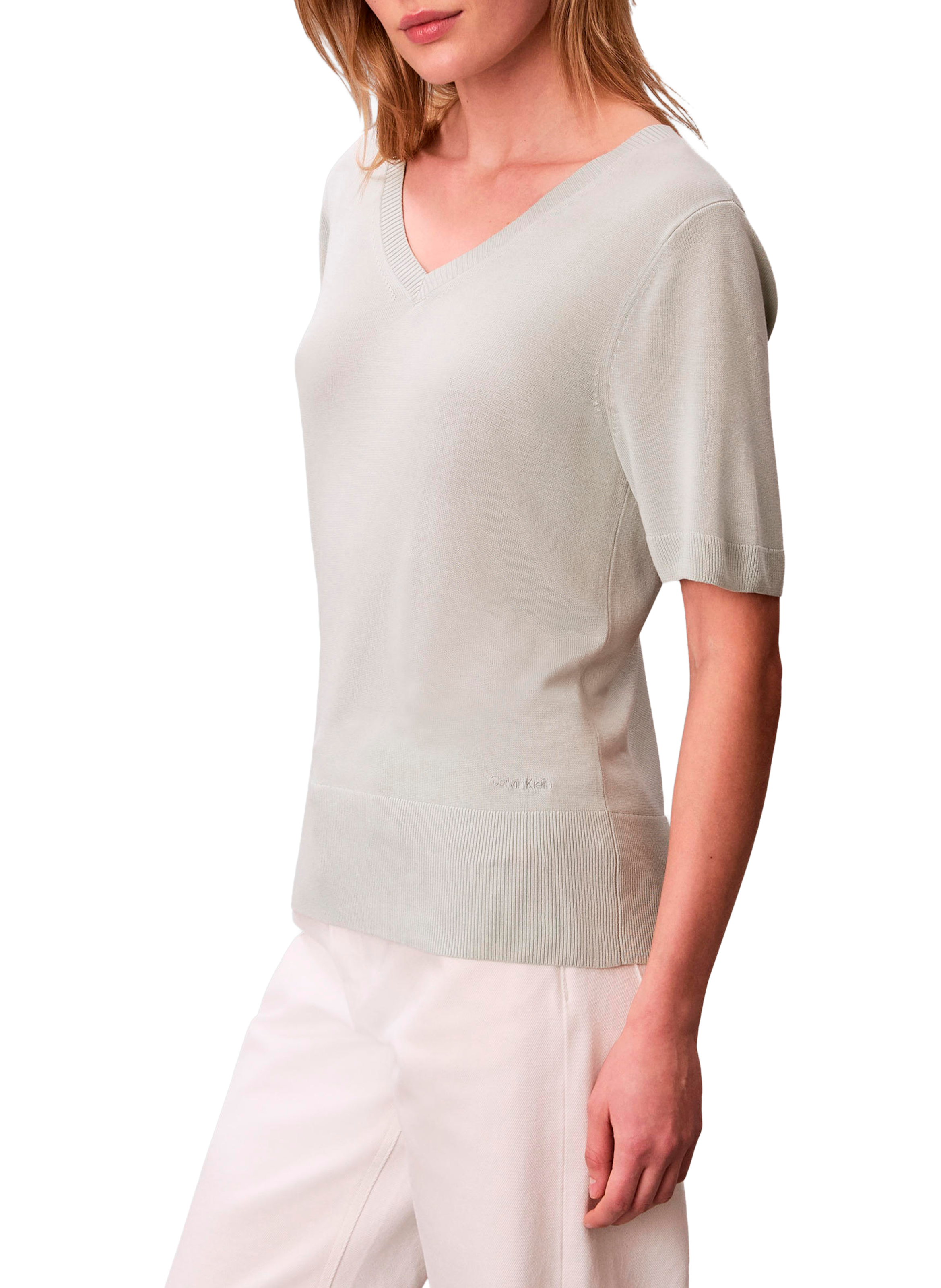 Short-sleeve regular fit sweater CALVIN KLEIN Green