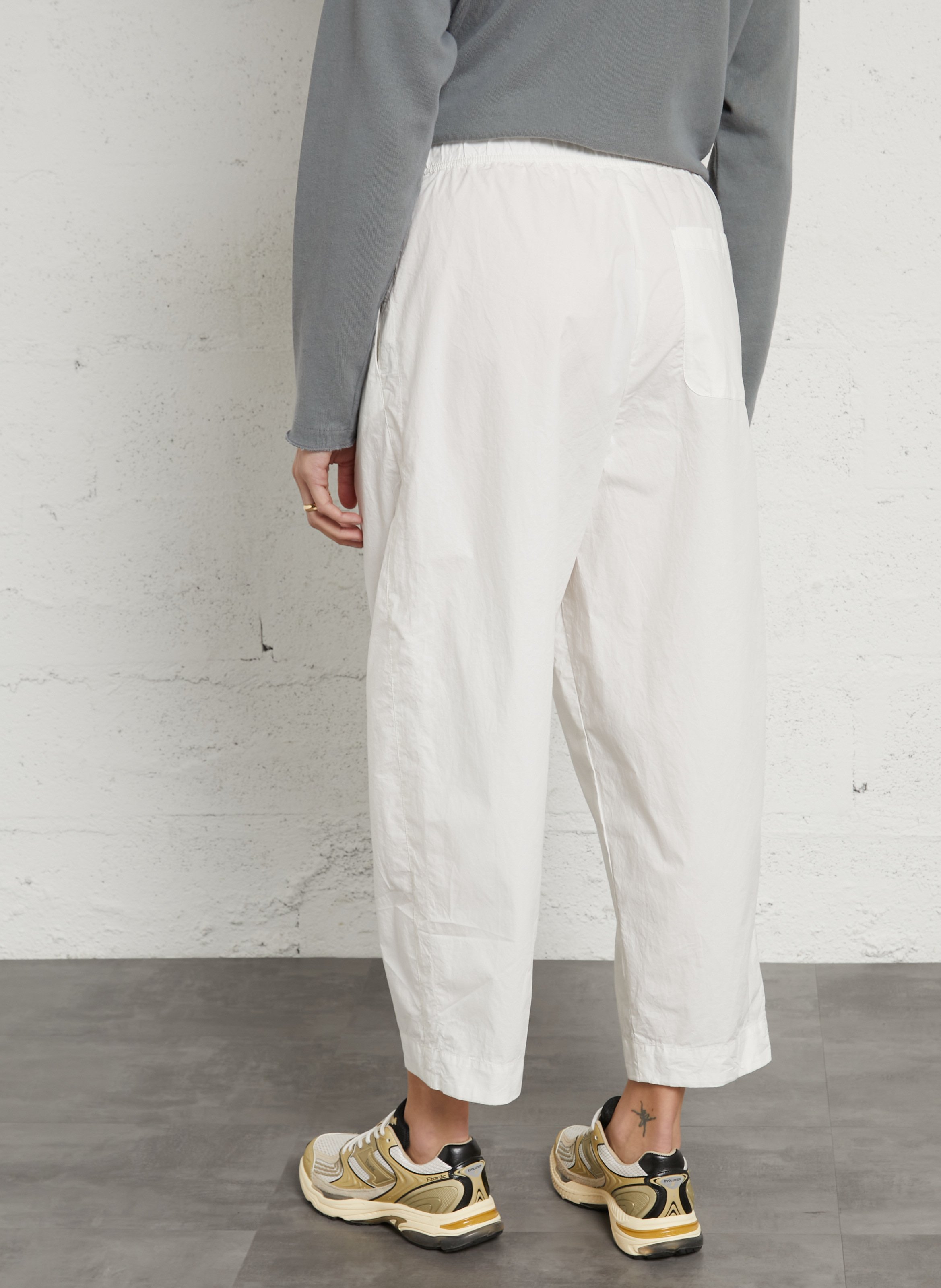 Jogging large taille haute uni bailow AMERICAN VINTAGE Blanc