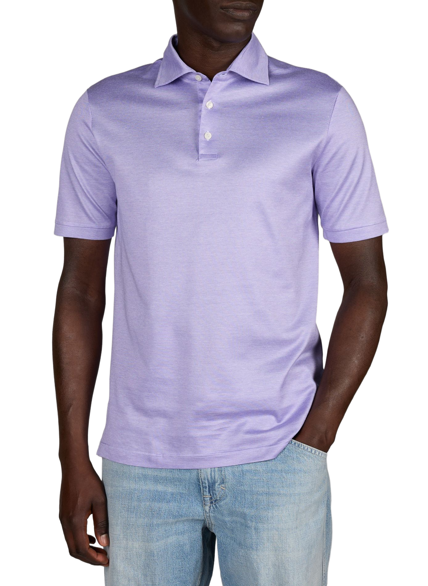 Kurzarm-Poloshirt aus Baumwolle ETON Violett