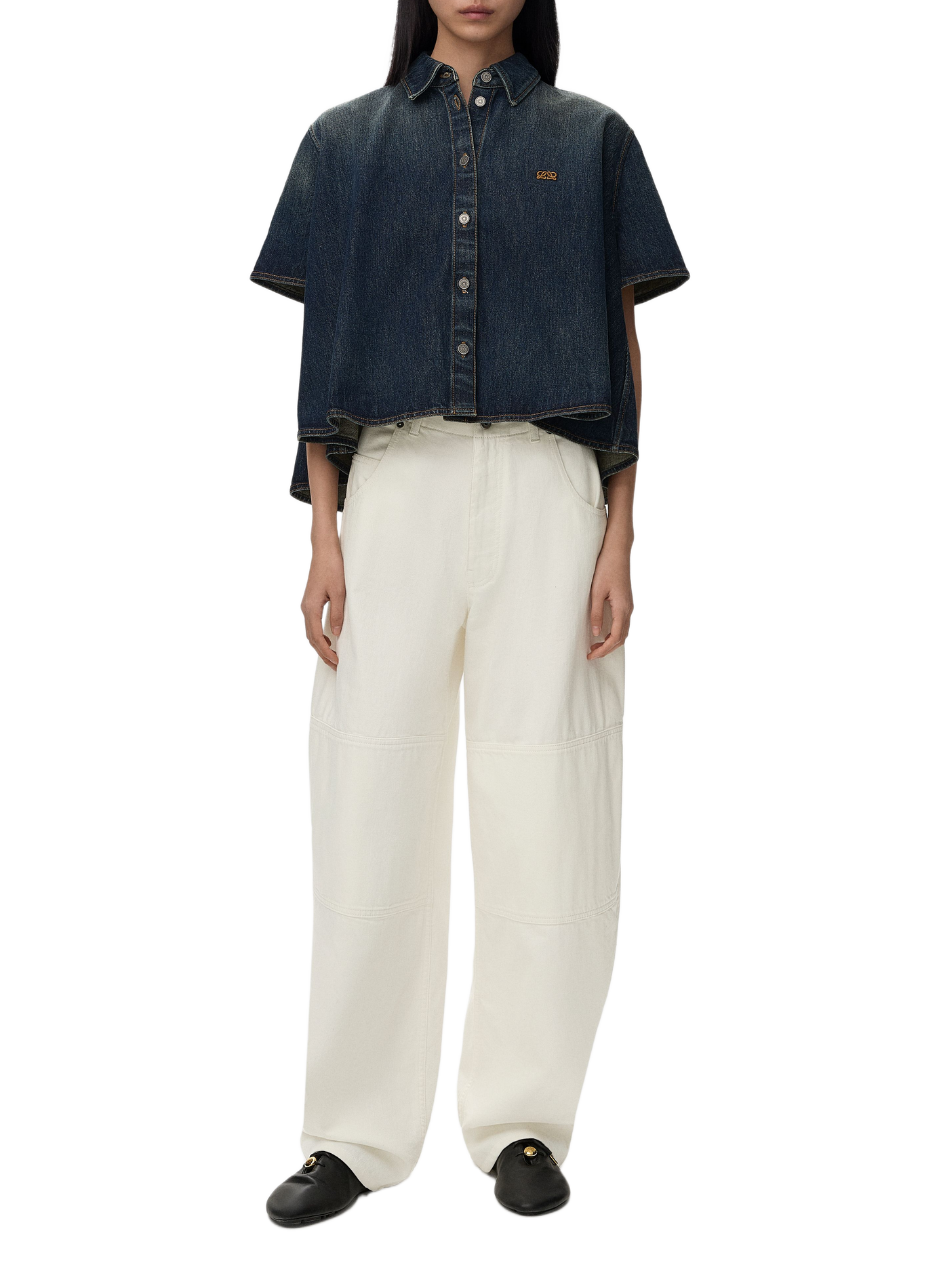 Jean large en denim LOEWE White