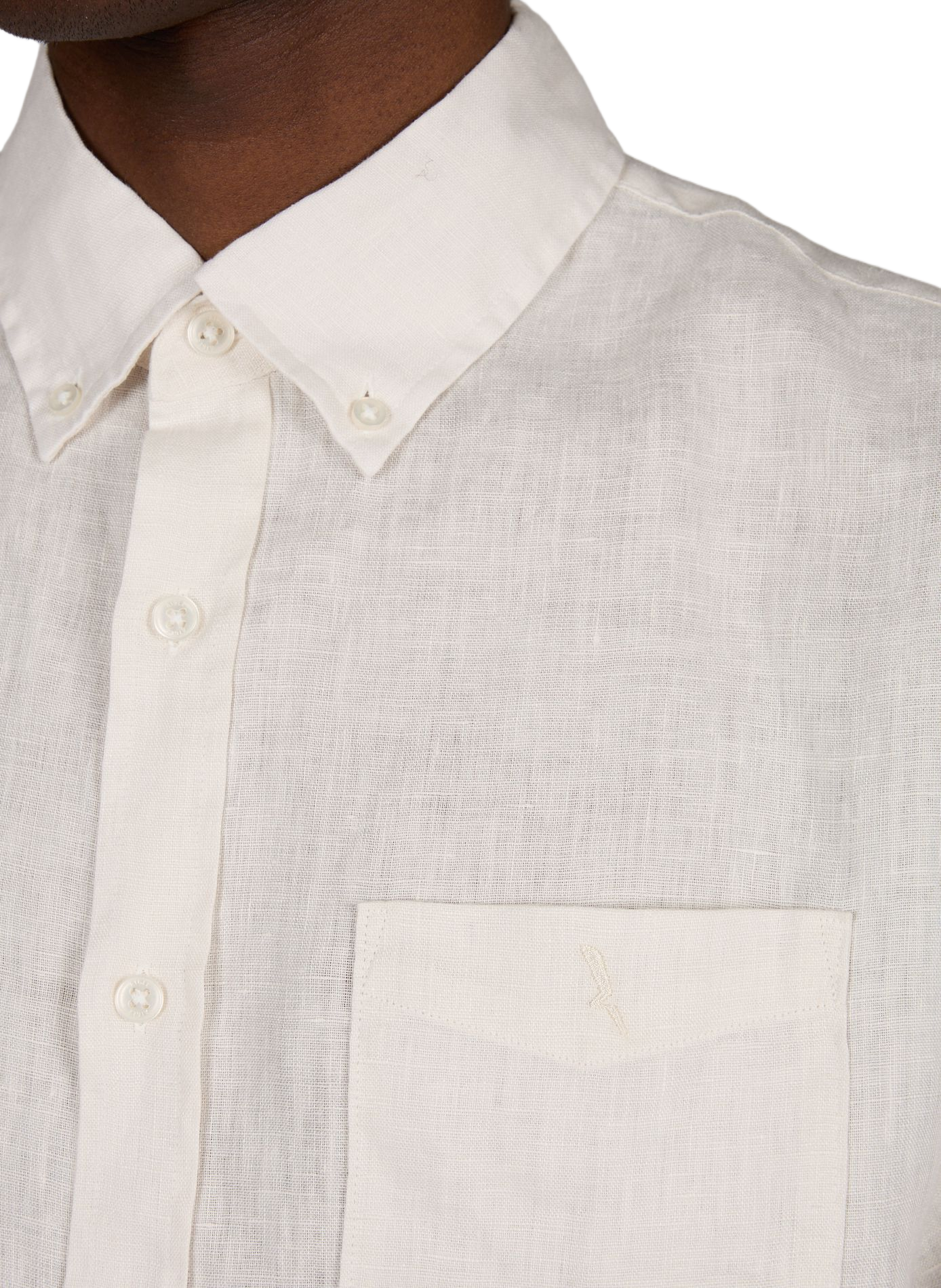 Chemise droite manches courtes en lin AIGLE Blanc