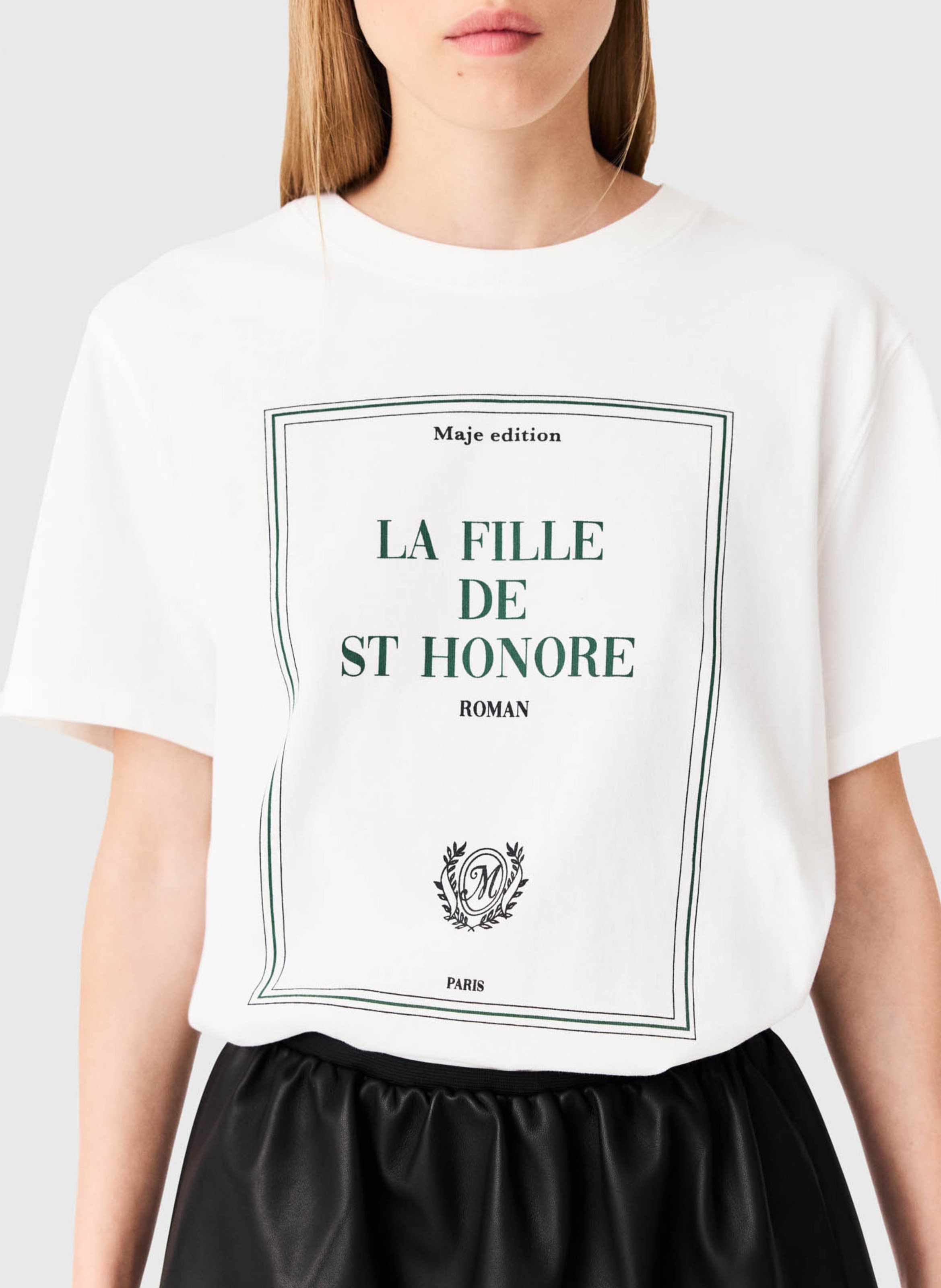 Tee-shirt imprimé manches courtes MAJE Blanc