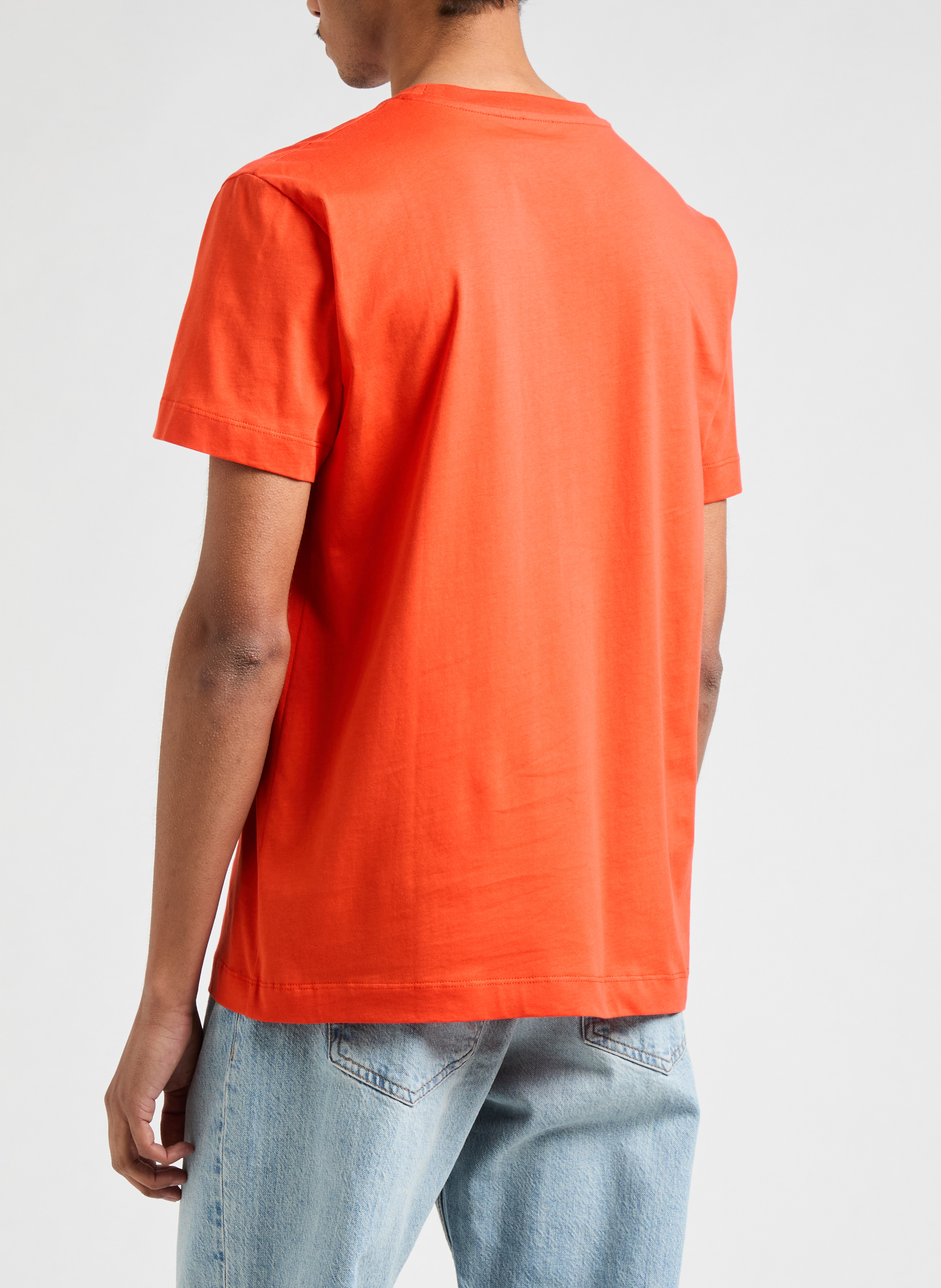 T-shirt col rond en coton organique AU PRINTEMPS PARIS Orange