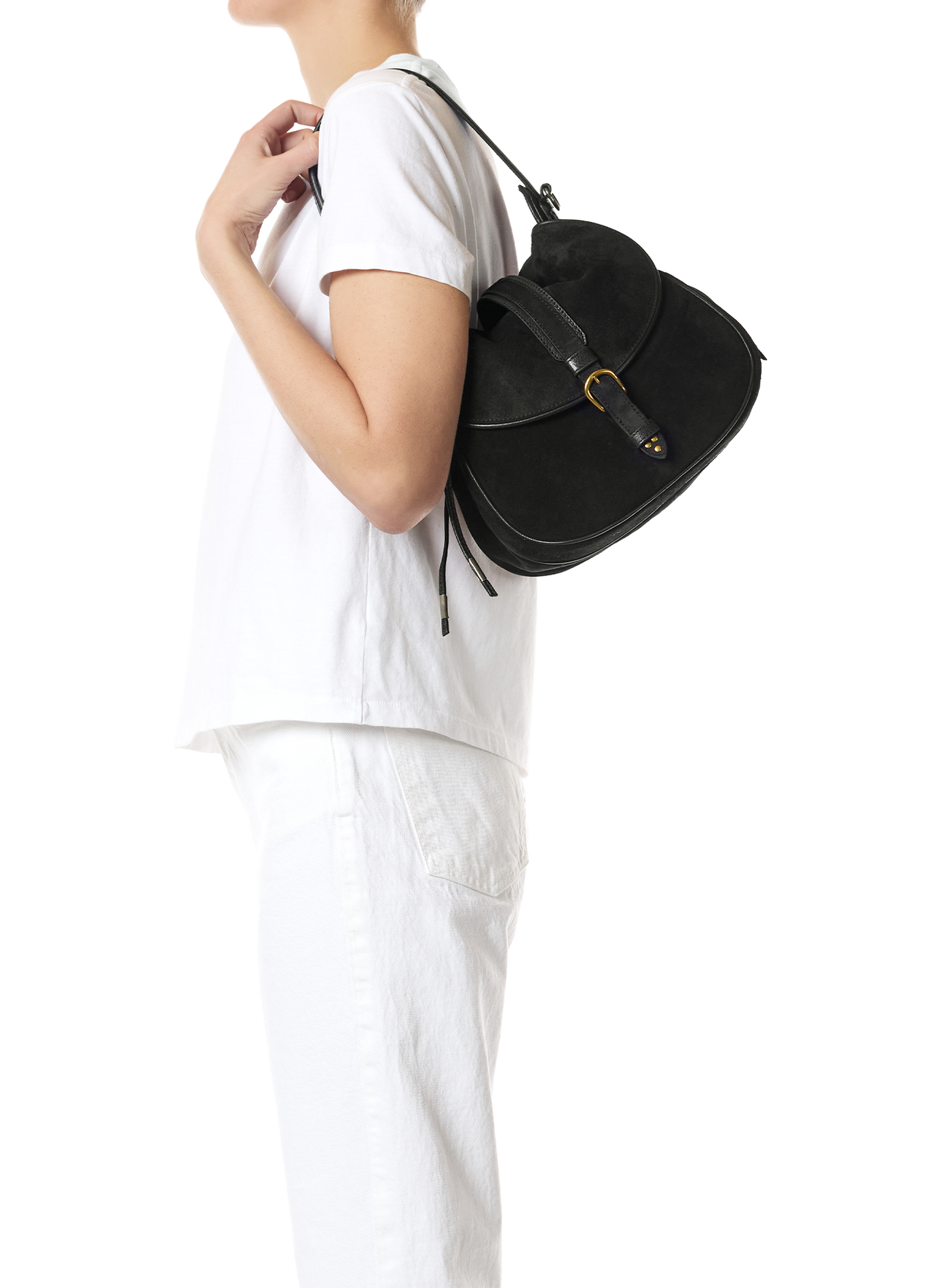 Sac épaule en cuir suédé JÉRÔME DREYFUSS Noir