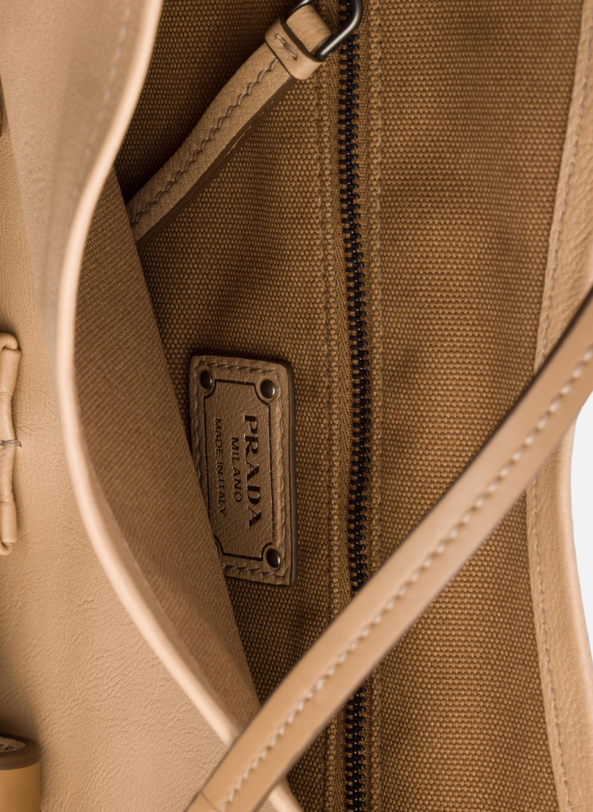 Grand sac en cuir prada route PRADA Beige
