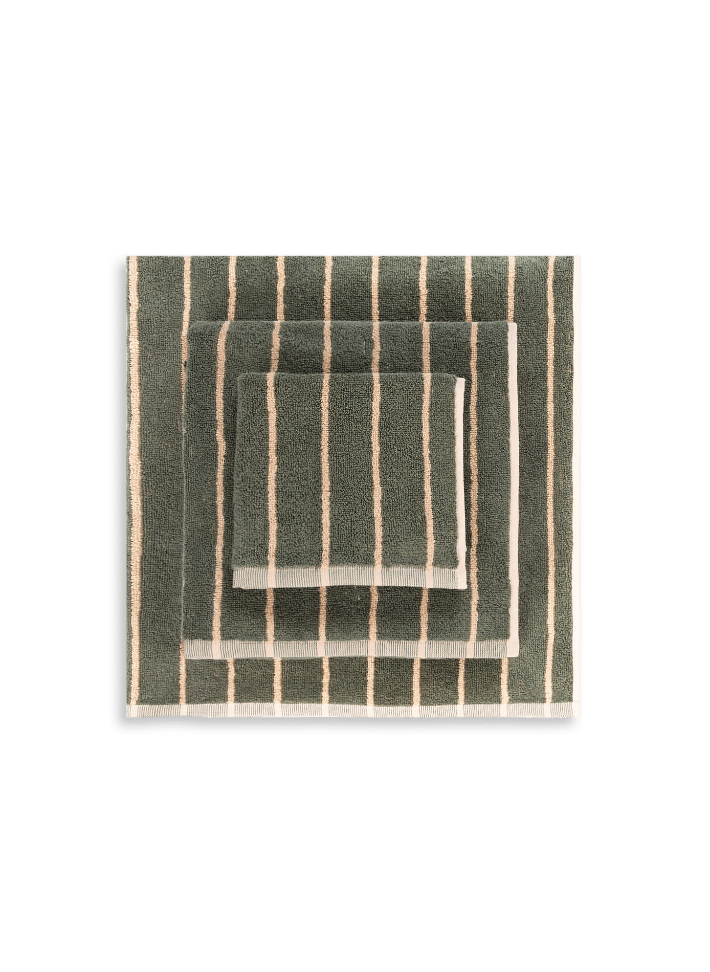 Striped organic cotton beach towel AU PRINTEMPS PARIS Khaki