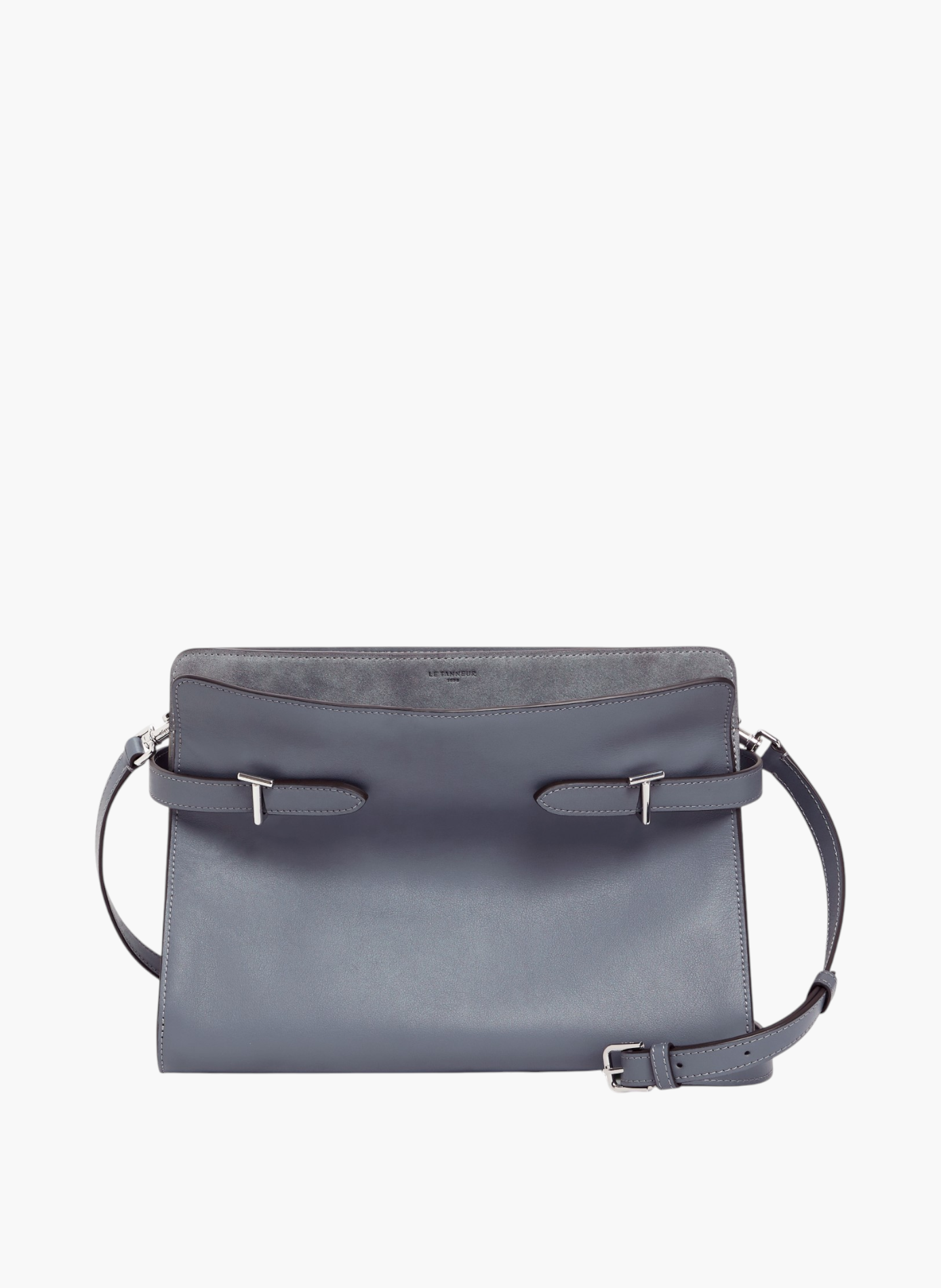 Sac porté épaule grand modèle emie en cuir lisse et nubuck LE TANNEUR Bleu