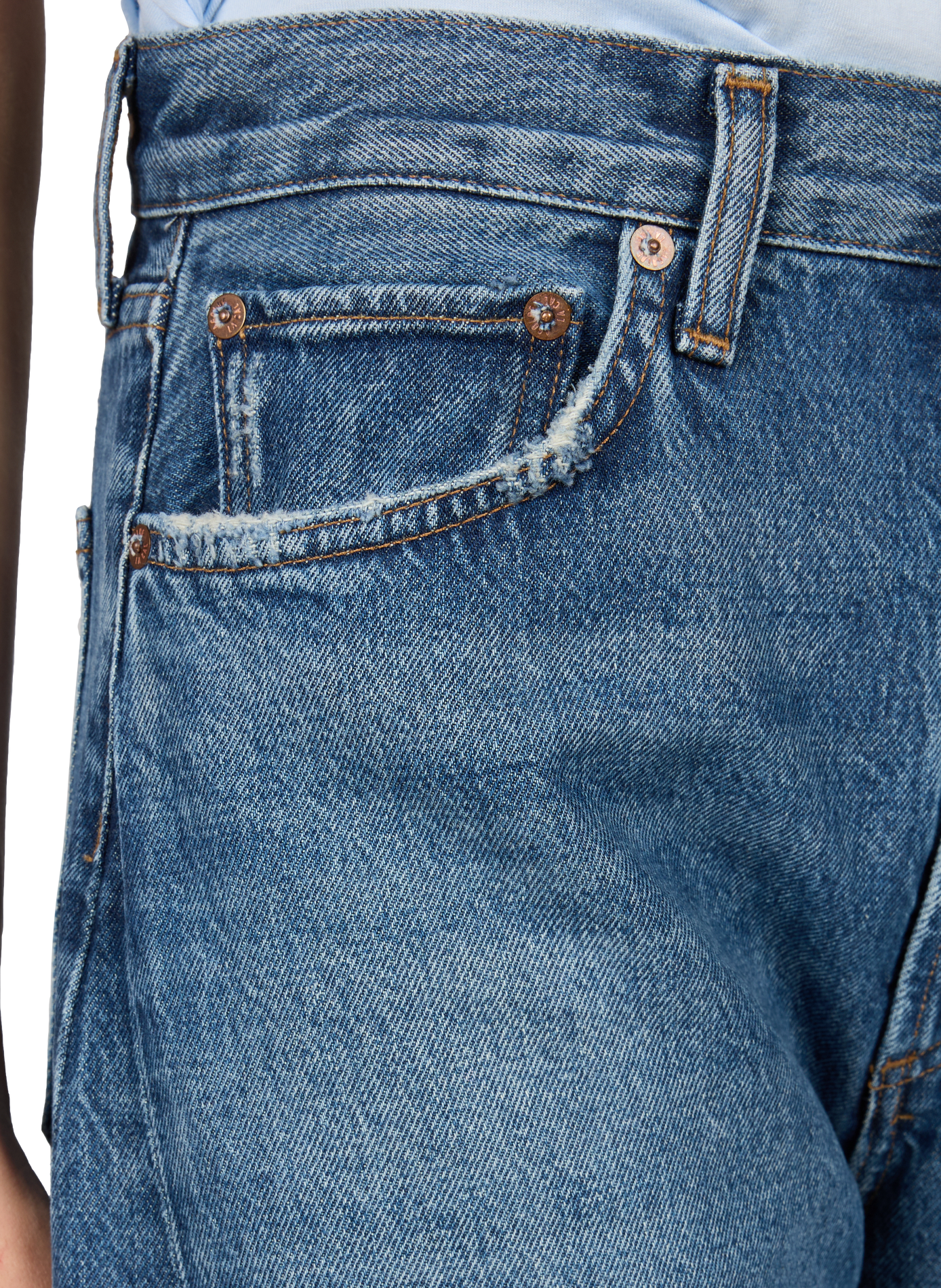 Jeans Luna fuselati in misto cotone con inserti. AGOLDE Blu