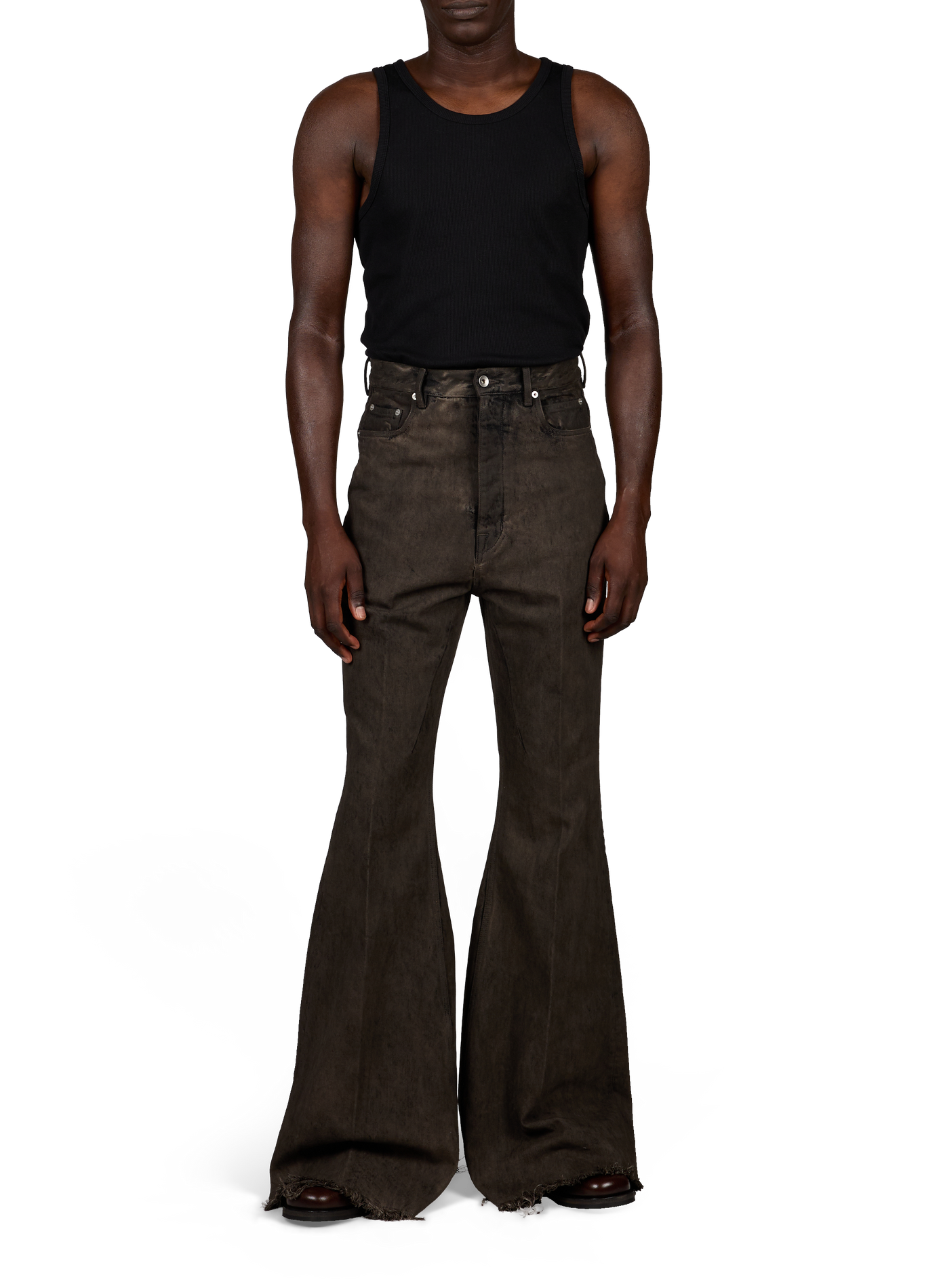 Bolan bootcut cotton jeans RICK OWENS Brown