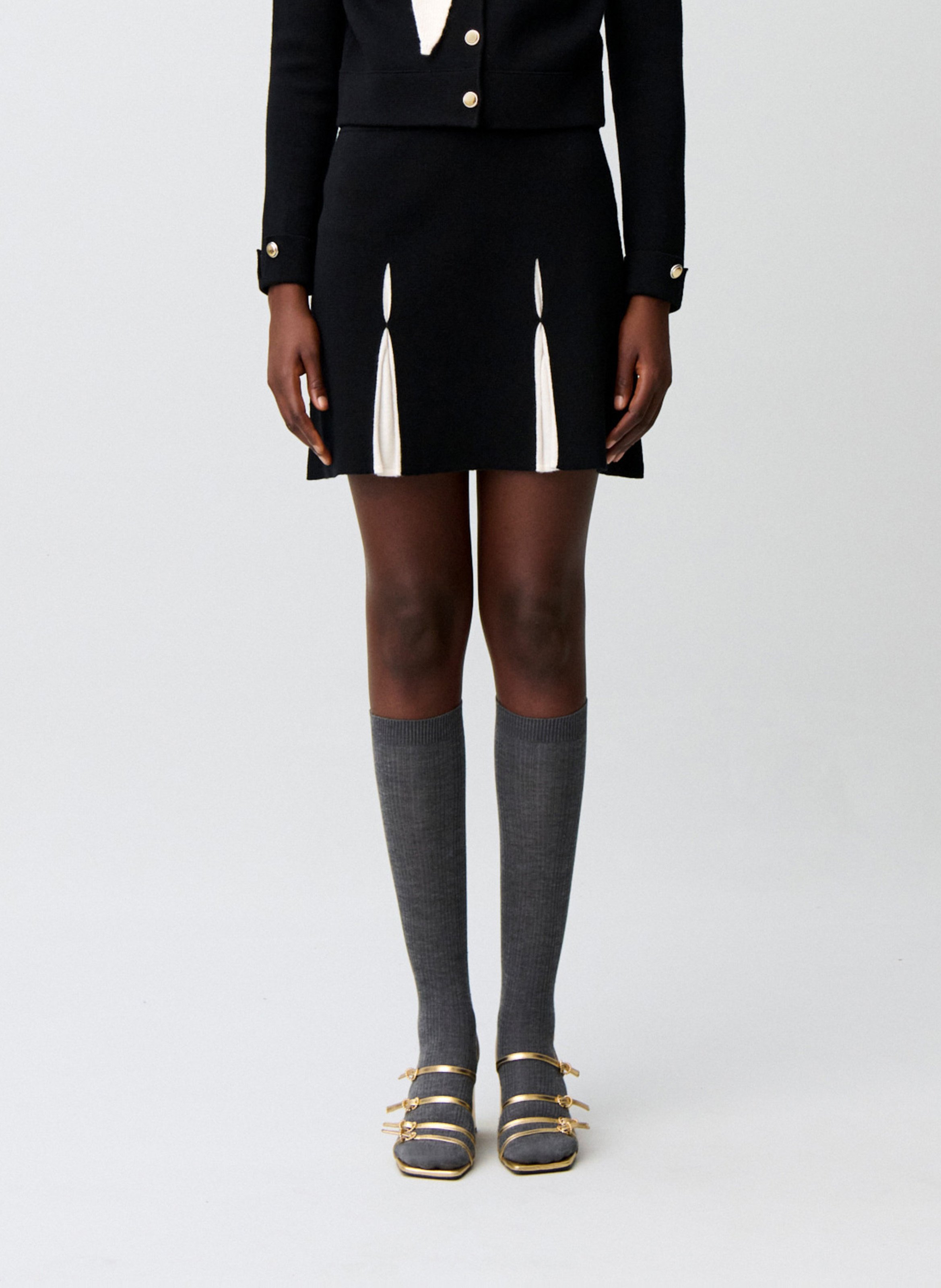 Jupe courte en laine et coton CLAUDIE PIERLOT Multicolore